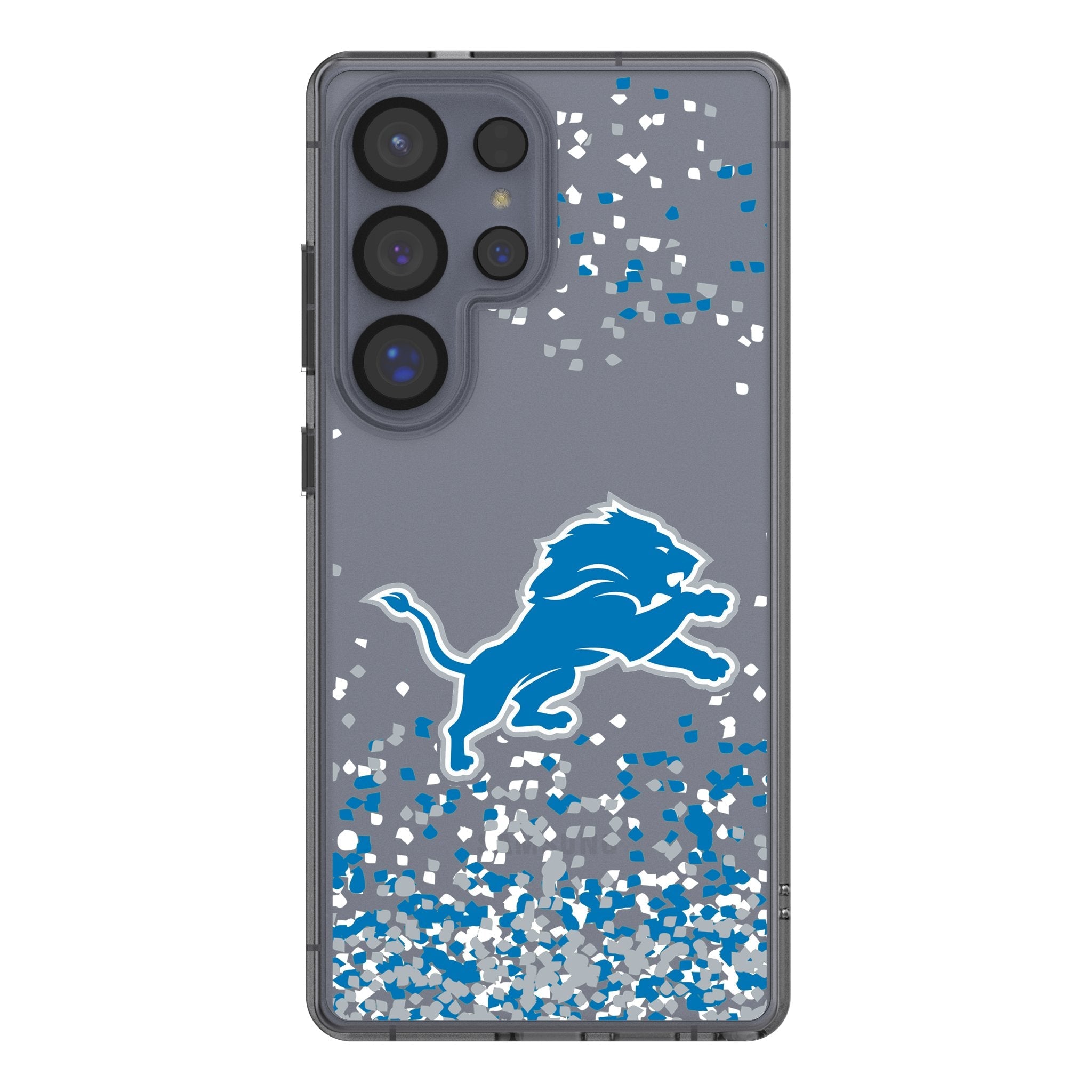 Detroit Lions Confetti Clear Phone Case for Samsung Galaxy 1