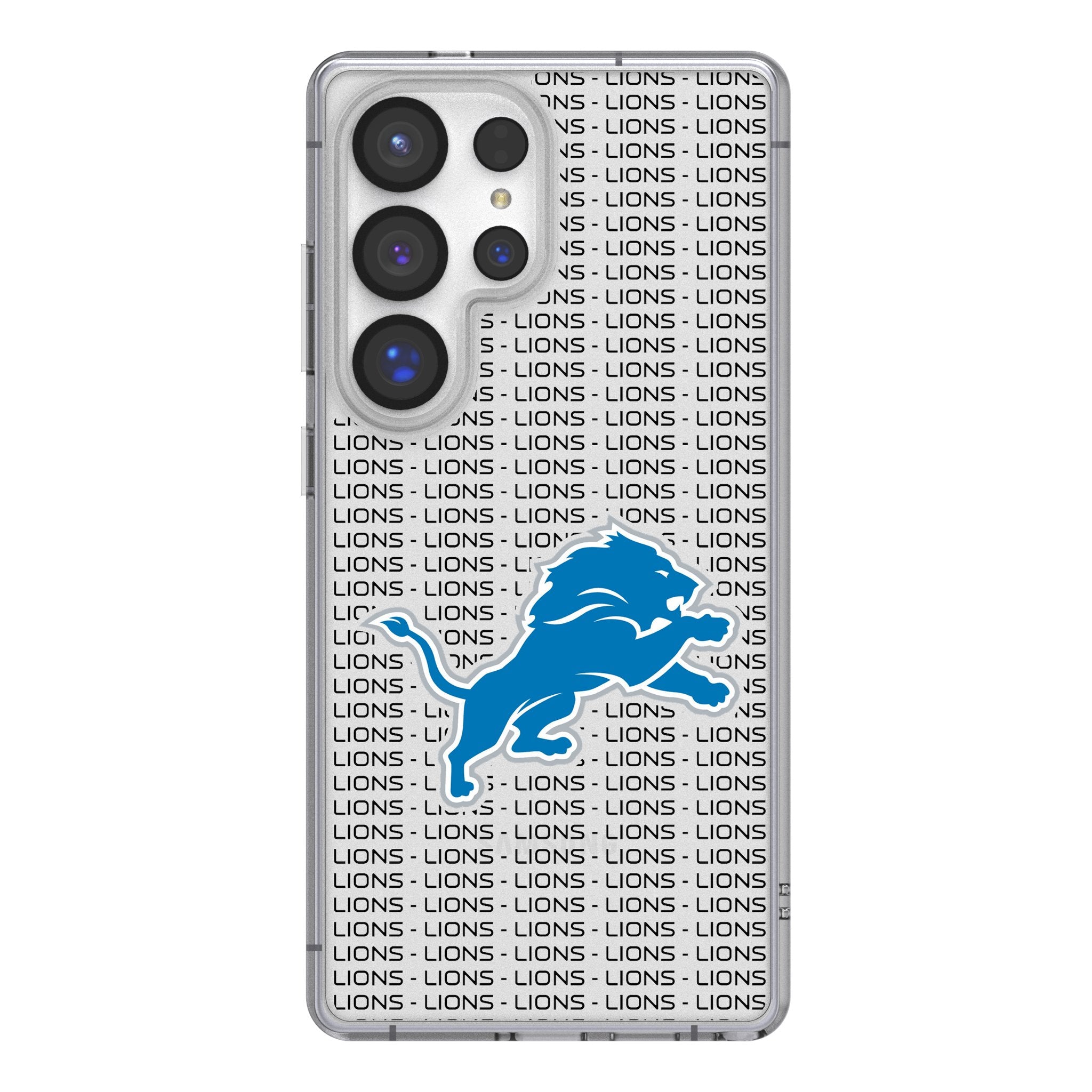 Detroit Lions Text Backdrop Clear Phone Case for Samsung Galaxy 1