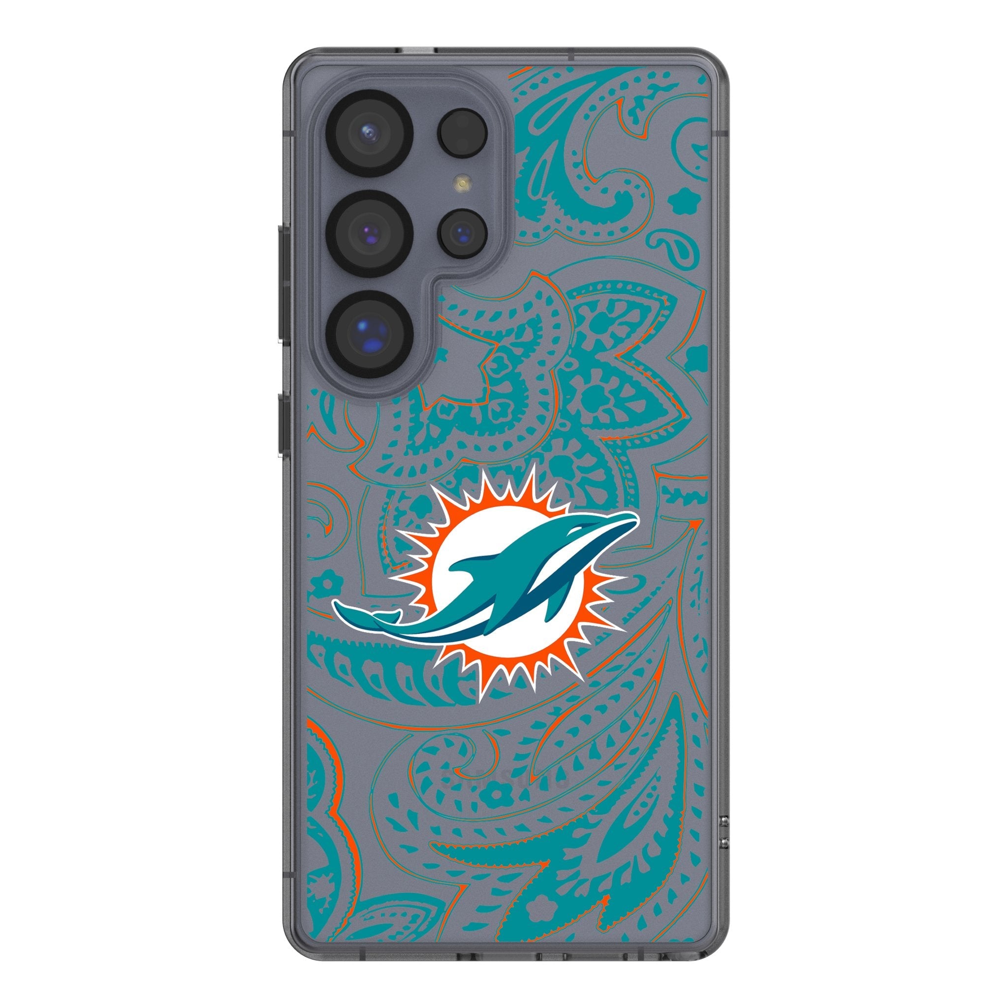 Miami Dolphins Paisley Clear Phone Case for Samsung Galaxy 1
