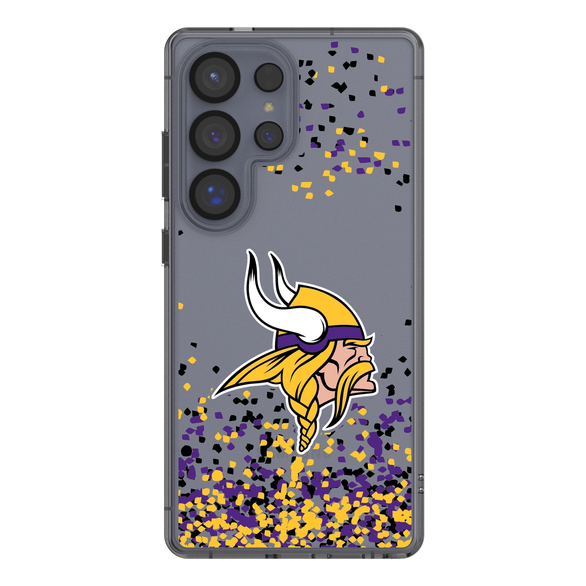 Minnesota Vikings Confetti Clear Phone Case for Samsung Galaxy 1