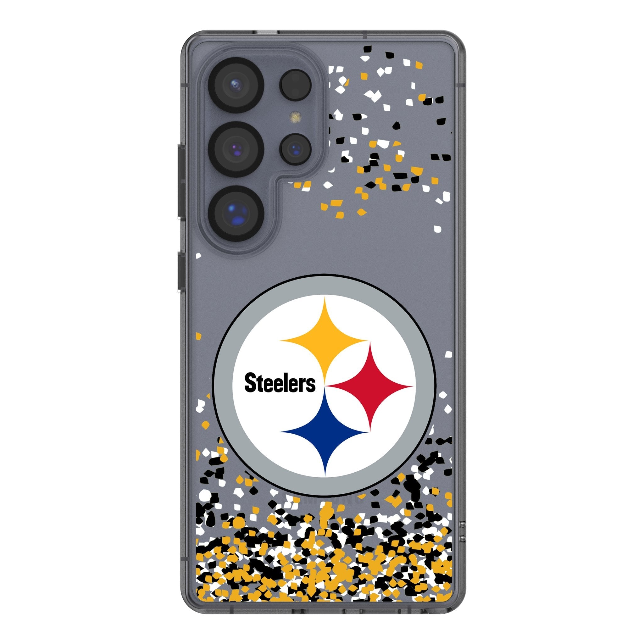 Pittsburgh Steelers Confetti Clear Phone Case for Samsung Galaxy 1