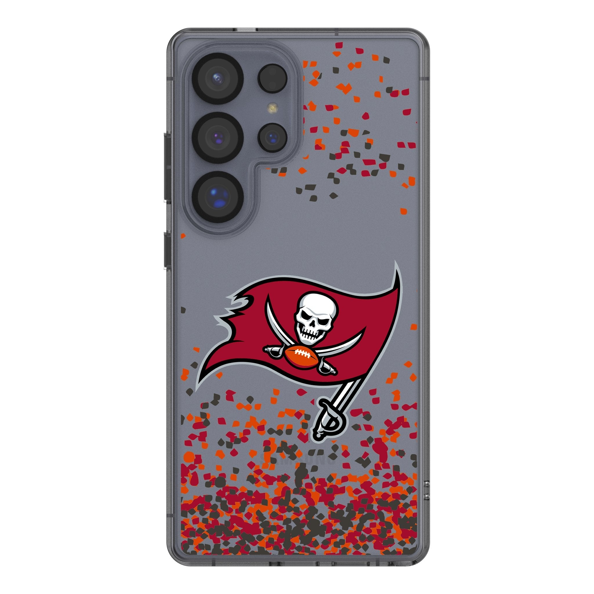 Tampa Bay Buccaneers Confetti Clear Phone Case for Samsung Galaxy