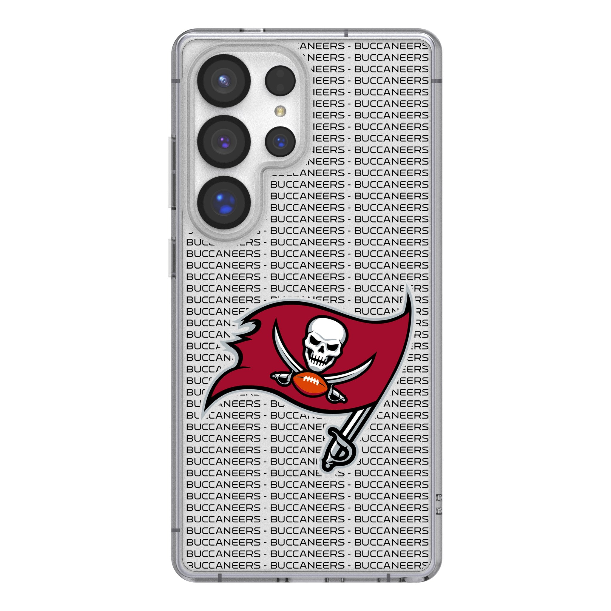 Tampa Bay Buccaneers Text Backdrop Clear Phone Case for Samsung Galaxy
