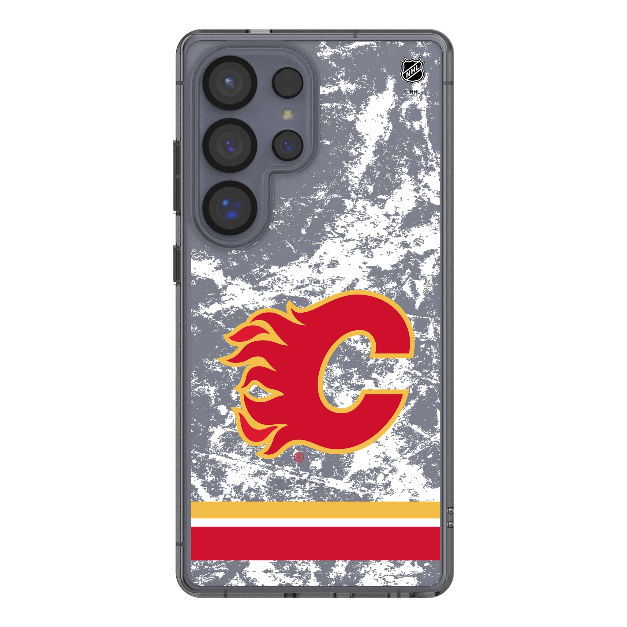 Calgary Flames Ice Stripe Clear Phone Case for Samsung Galaxy