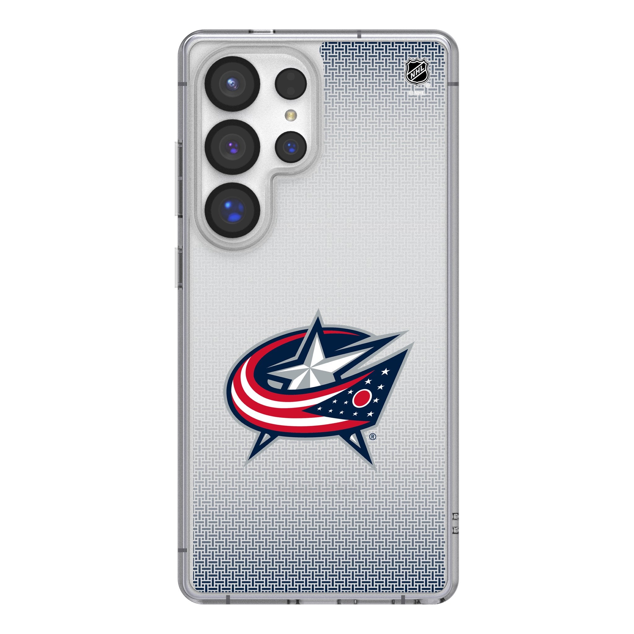 Columbus Blue Jackets Linen Clear Phone Case for Samsung Galaxy