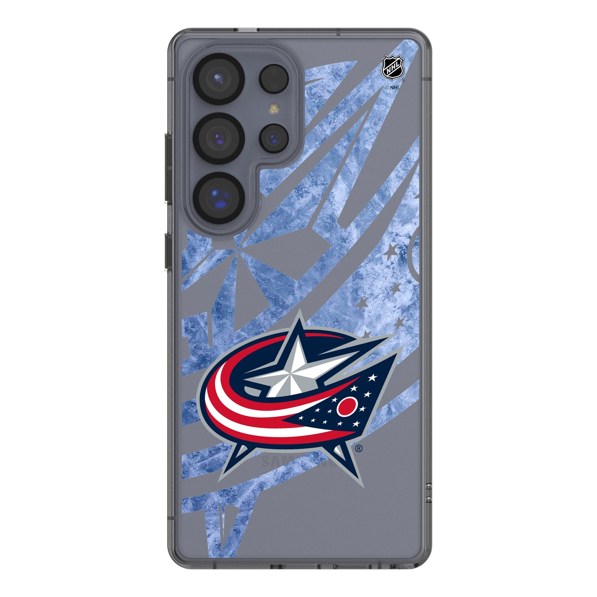 Columbus Blue Jackets Ice Tilt Clear Phone Case for Samsung Galaxy