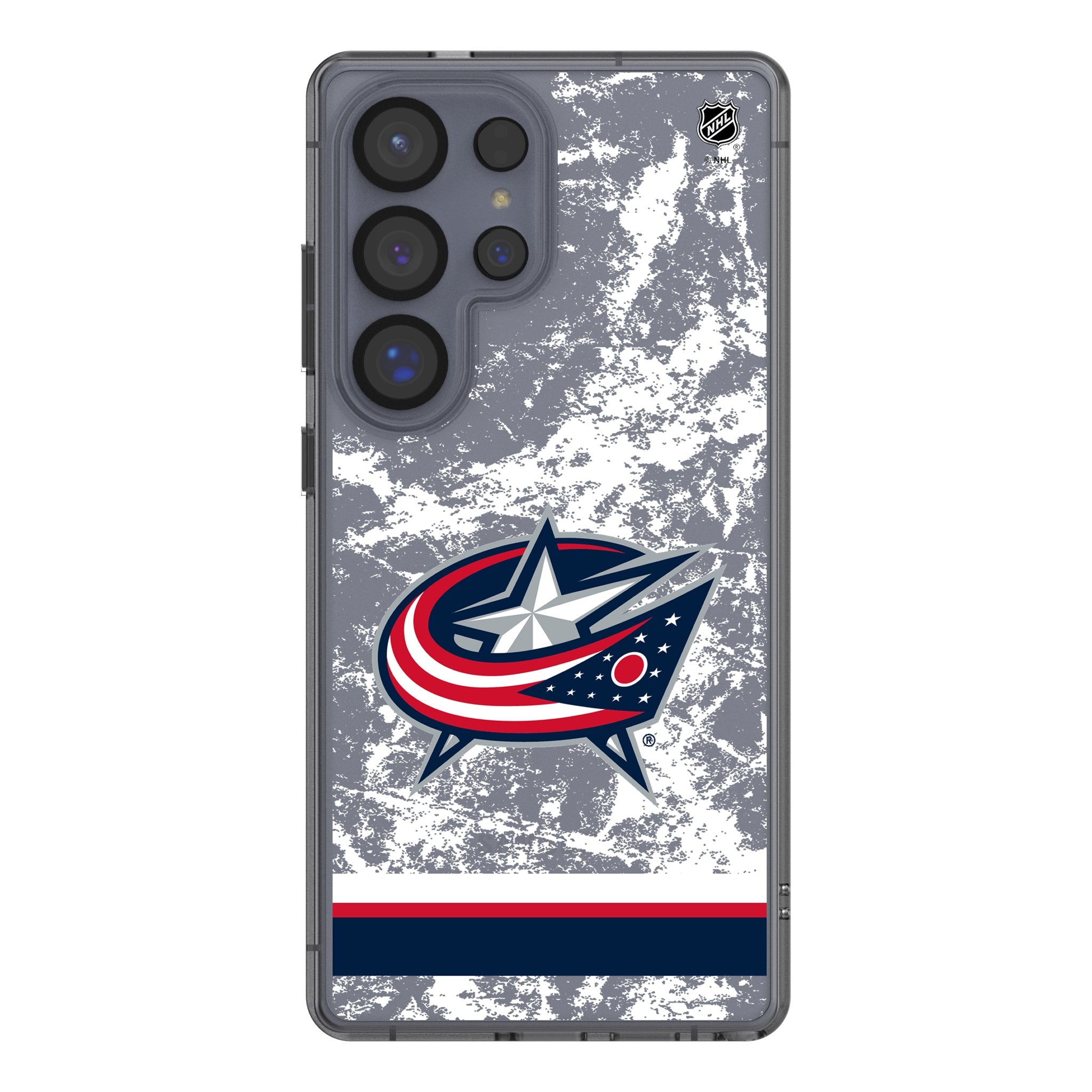 Columbus Blue Jackets Ice Stripe Clear Phone Case for Samsung Galaxy