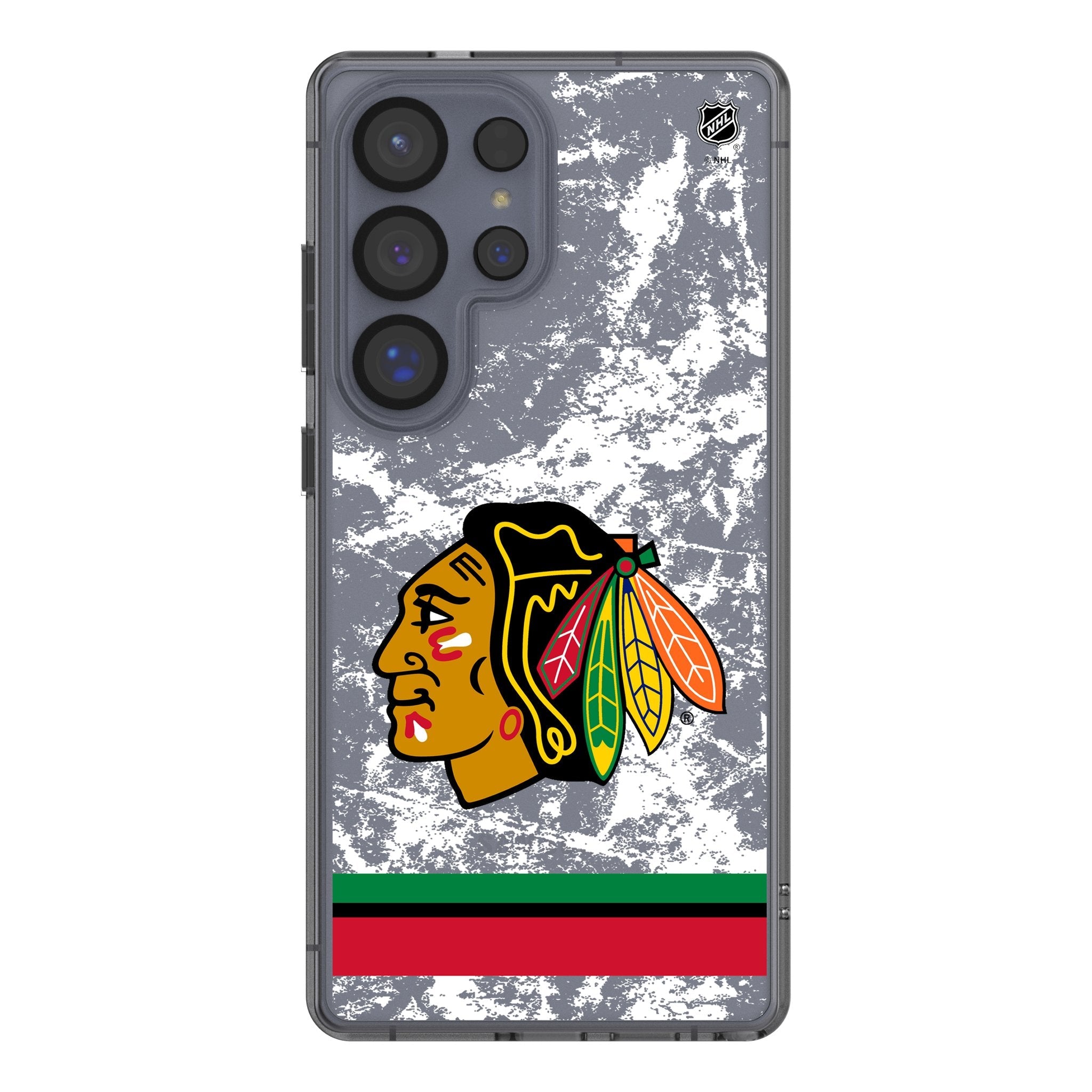 Chicago Blackhawks Ice Stripe Clear Phone Case for Samsung Galaxy