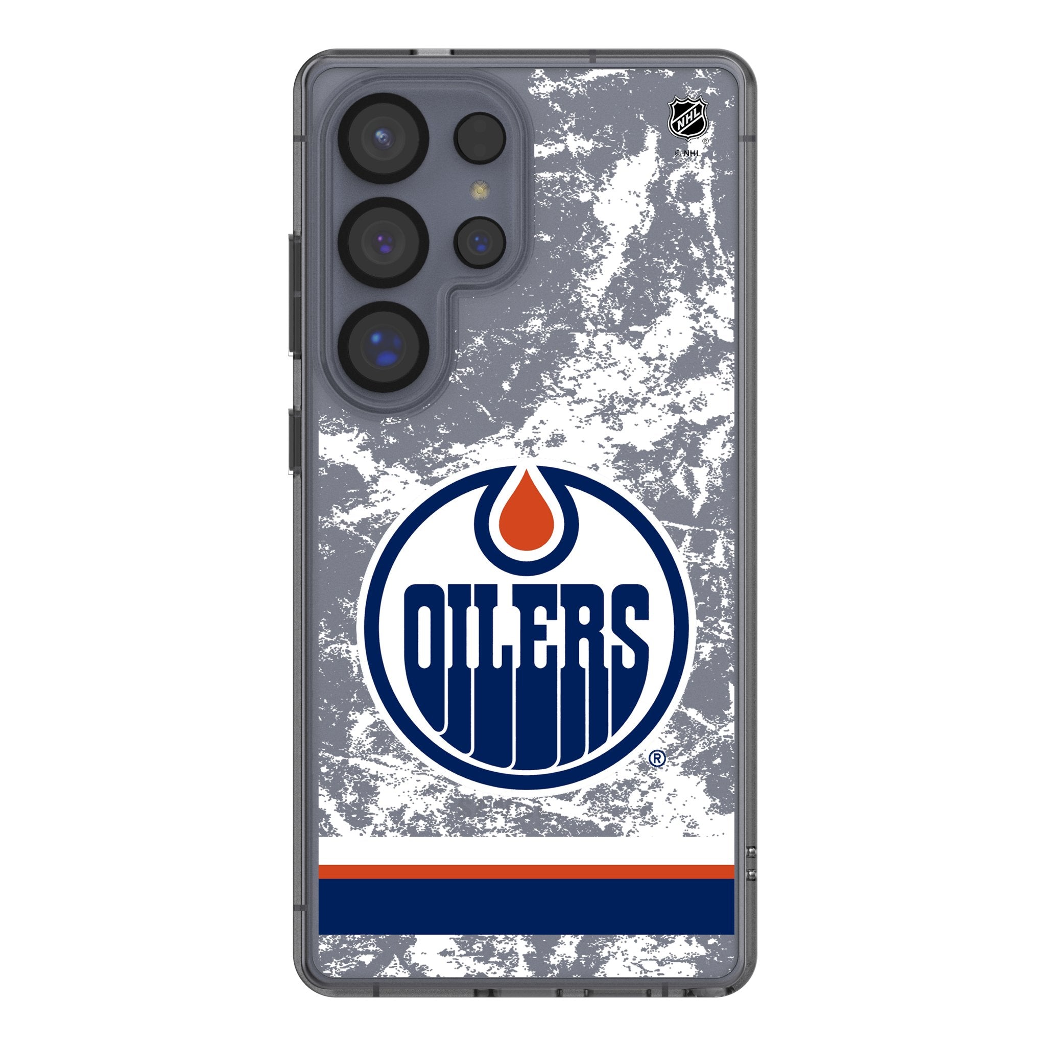 Edmonton Oilers Ice Stripe Clear Phone Case for Samsung Galaxy