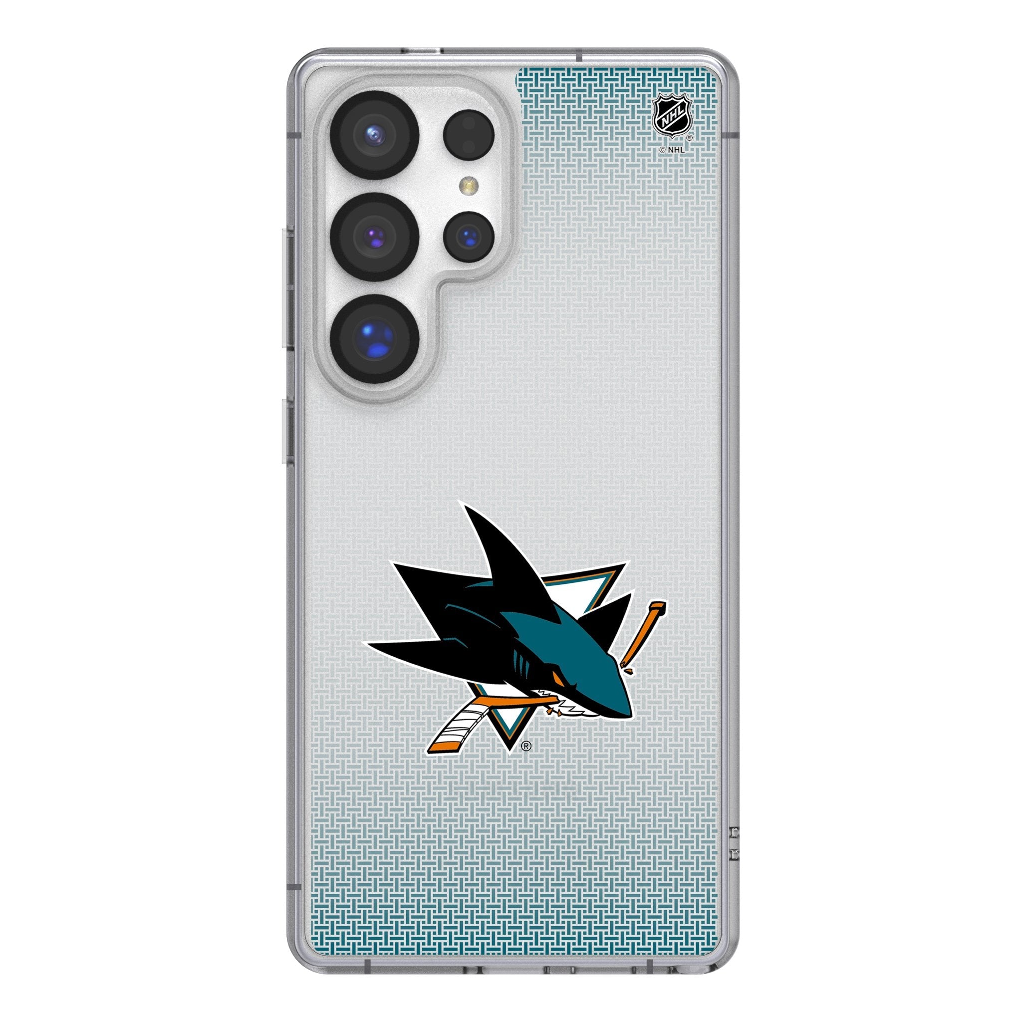 San Jose Sharks Linen Clear Phone Case for Samsung Galaxy