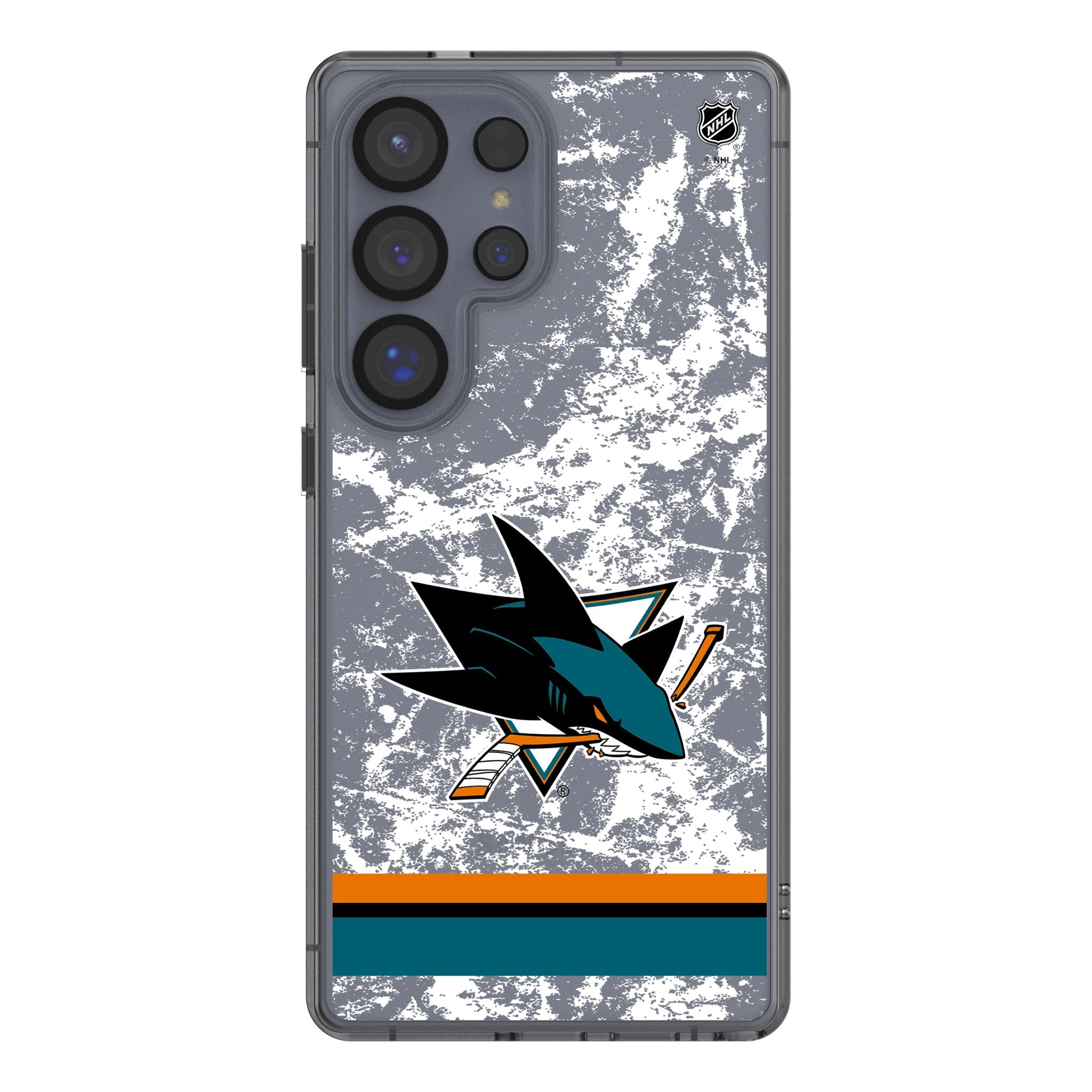San Jose Sharks Ice Stripe Clear Phone Case for Samsung Galaxy