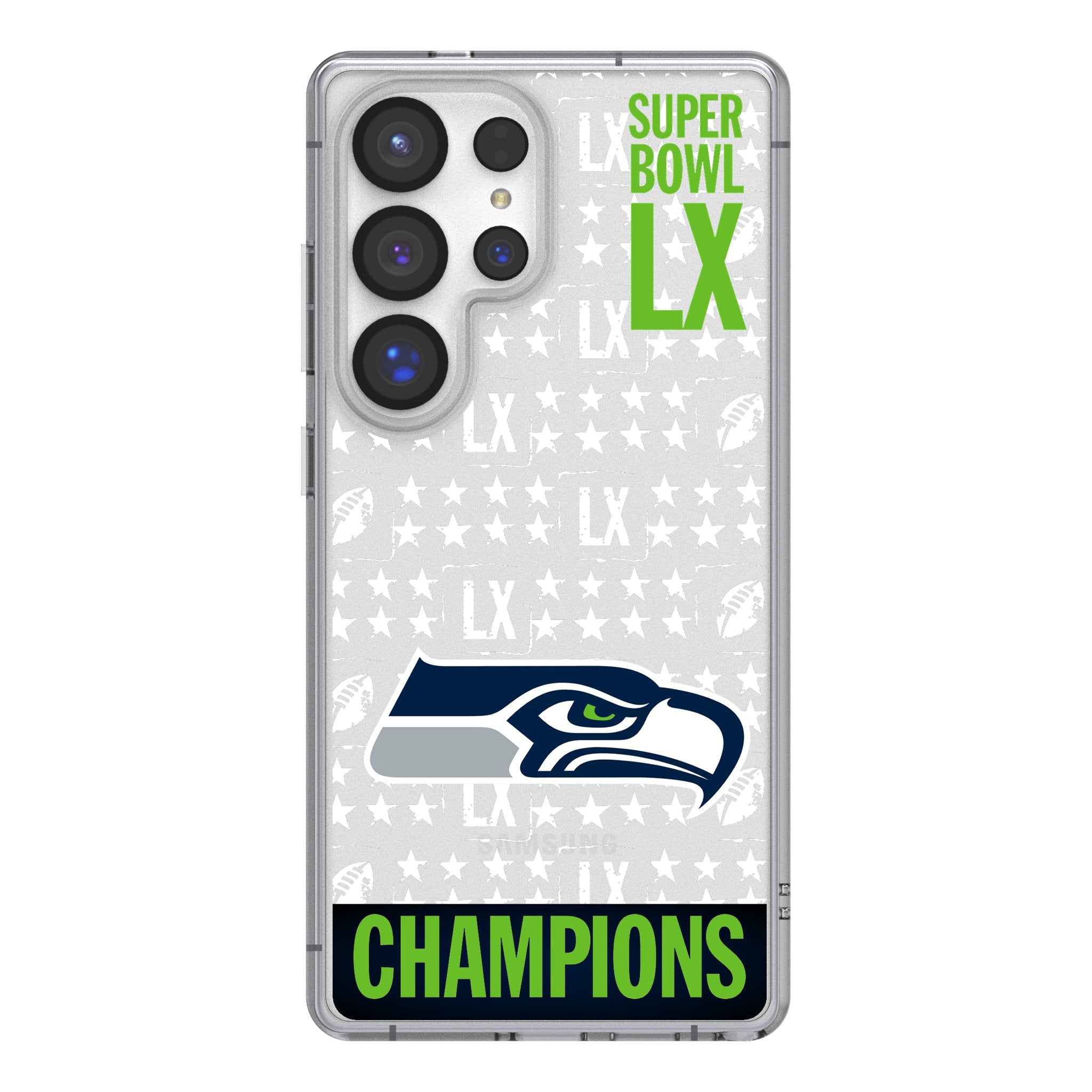 Seattle Seahawks 2026 Super Bowl Clear Phone Case for Samsung Galaxy 1