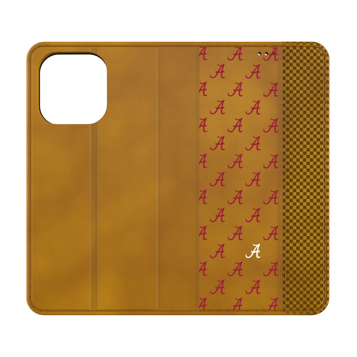 University of Alabama Crimson Tide Script A Fashion Pattern Folio Phone Case for Apple iPhone 1