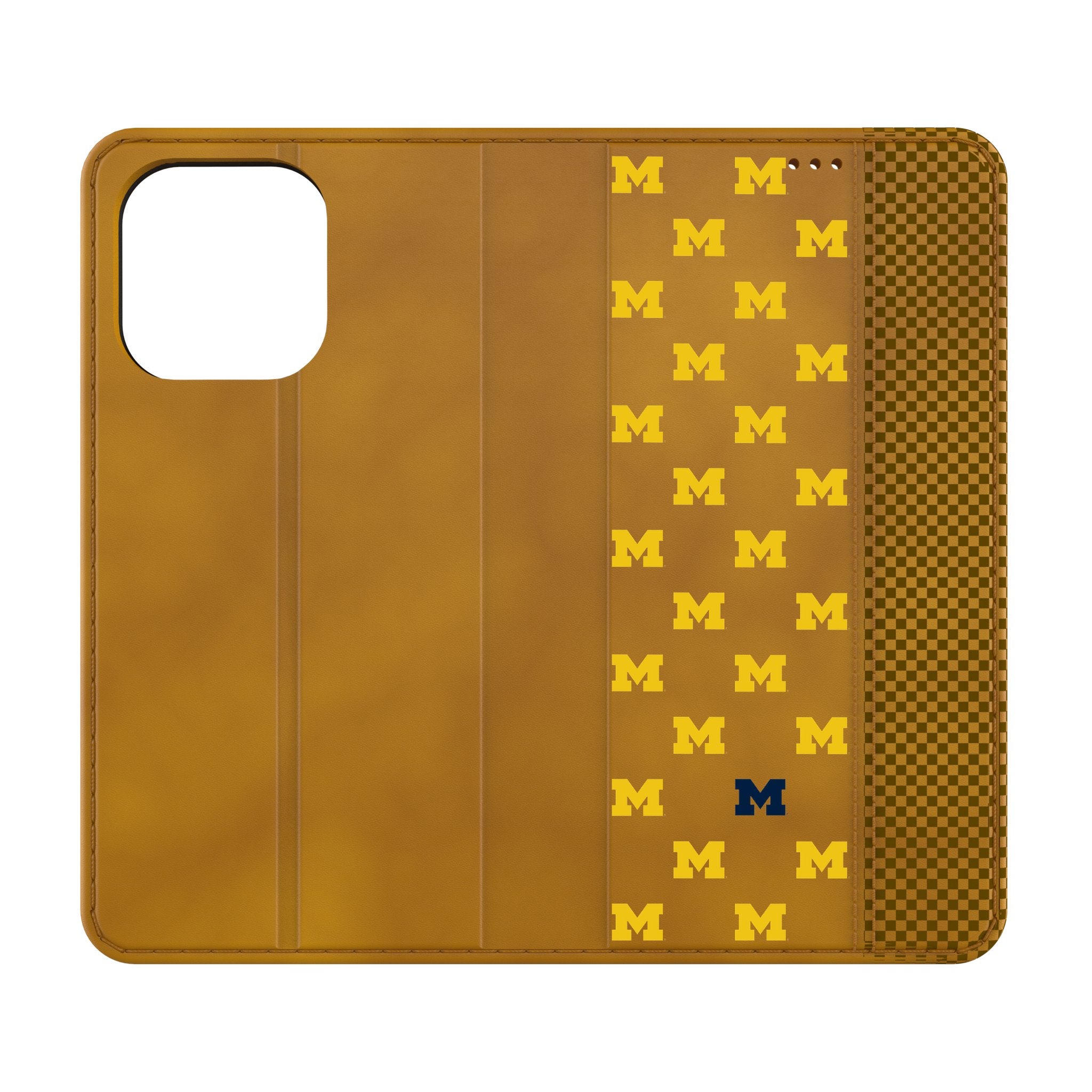 University of Michigan Wolverines Fashion Pattern Folio Phone Case for Apple iPhone