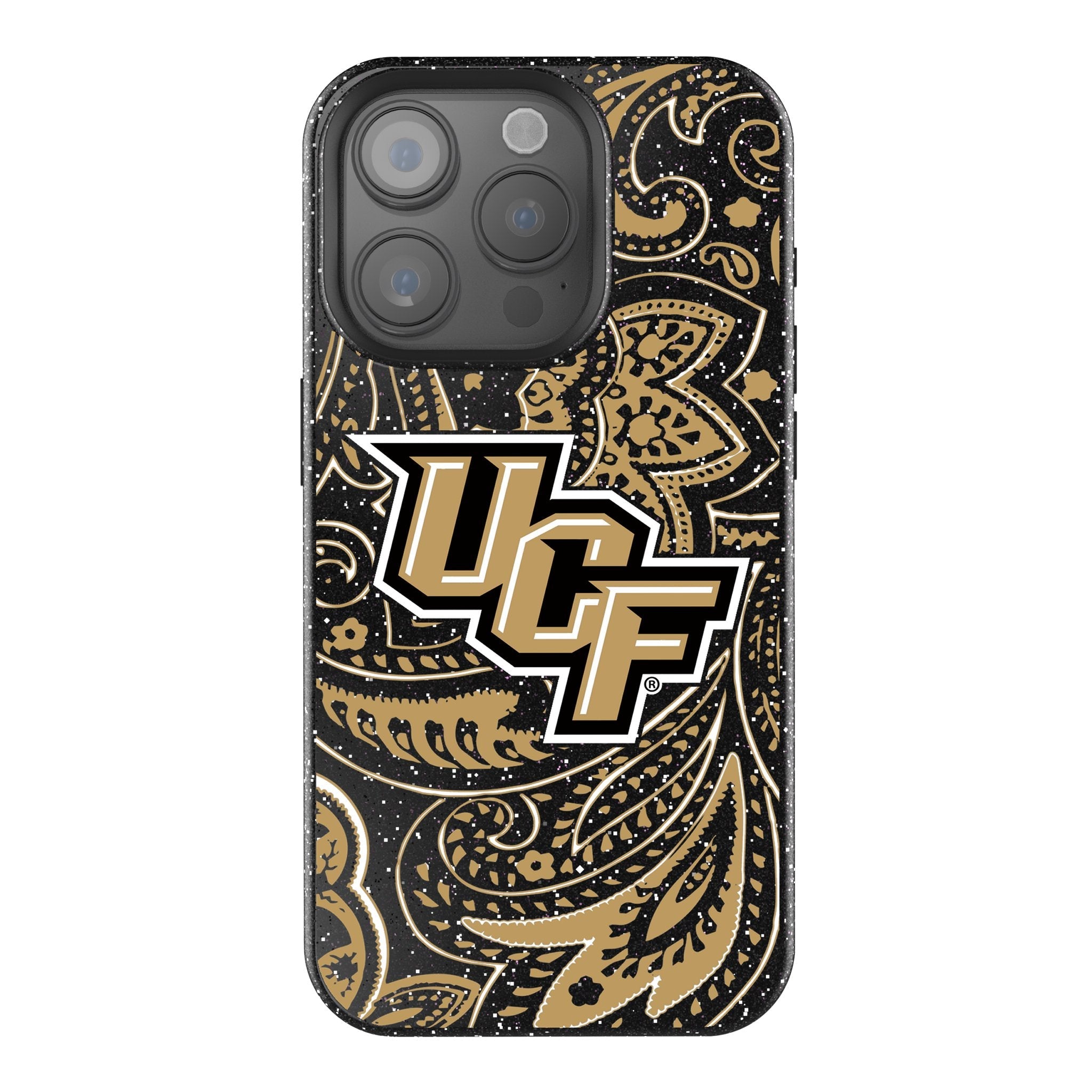 University of Central Florida Golden Knights Paisley Bling Phone Case 1