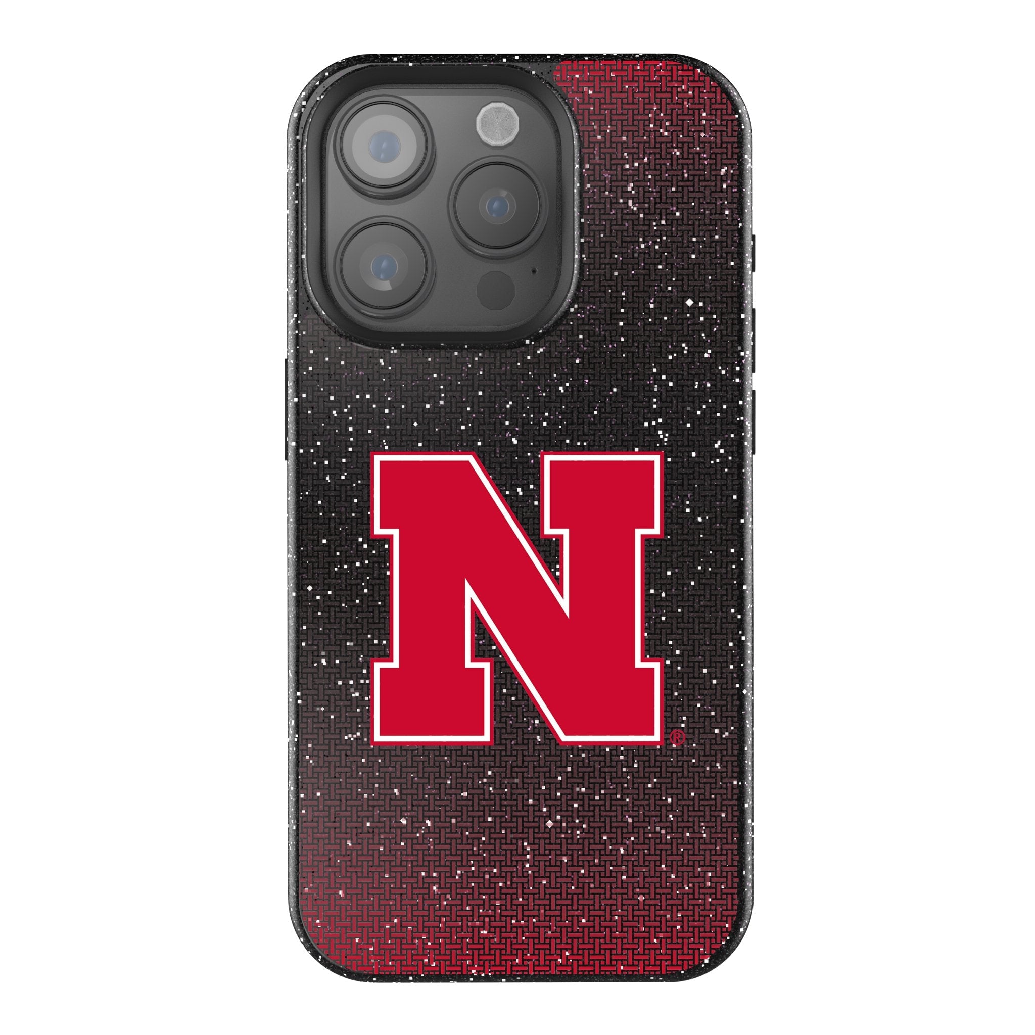 University of Nebraska Huskers Block N Linen Bling Phone Case for Apple iPhone