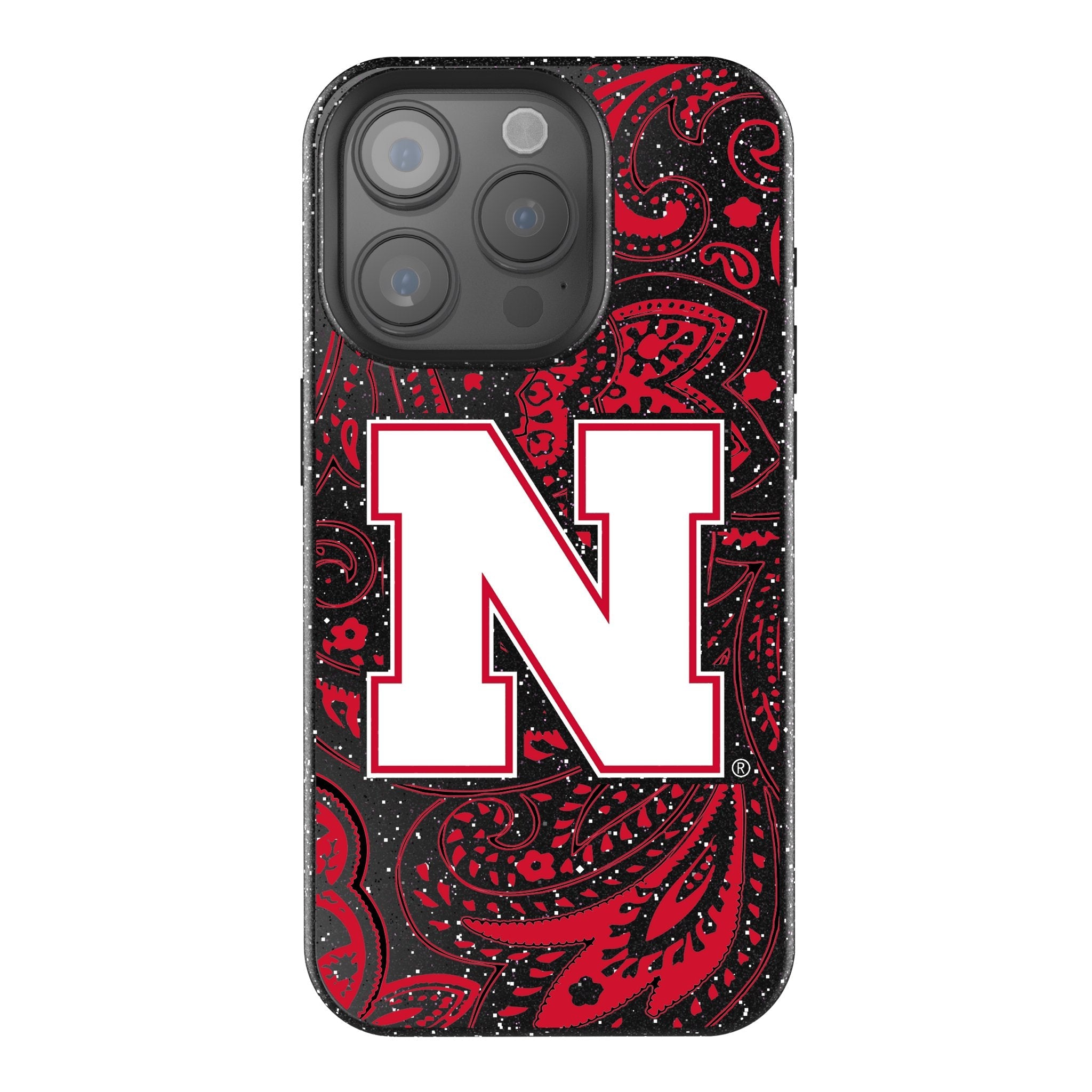 University of Nebraska Huskers Block N Paisley Bling Phone Case