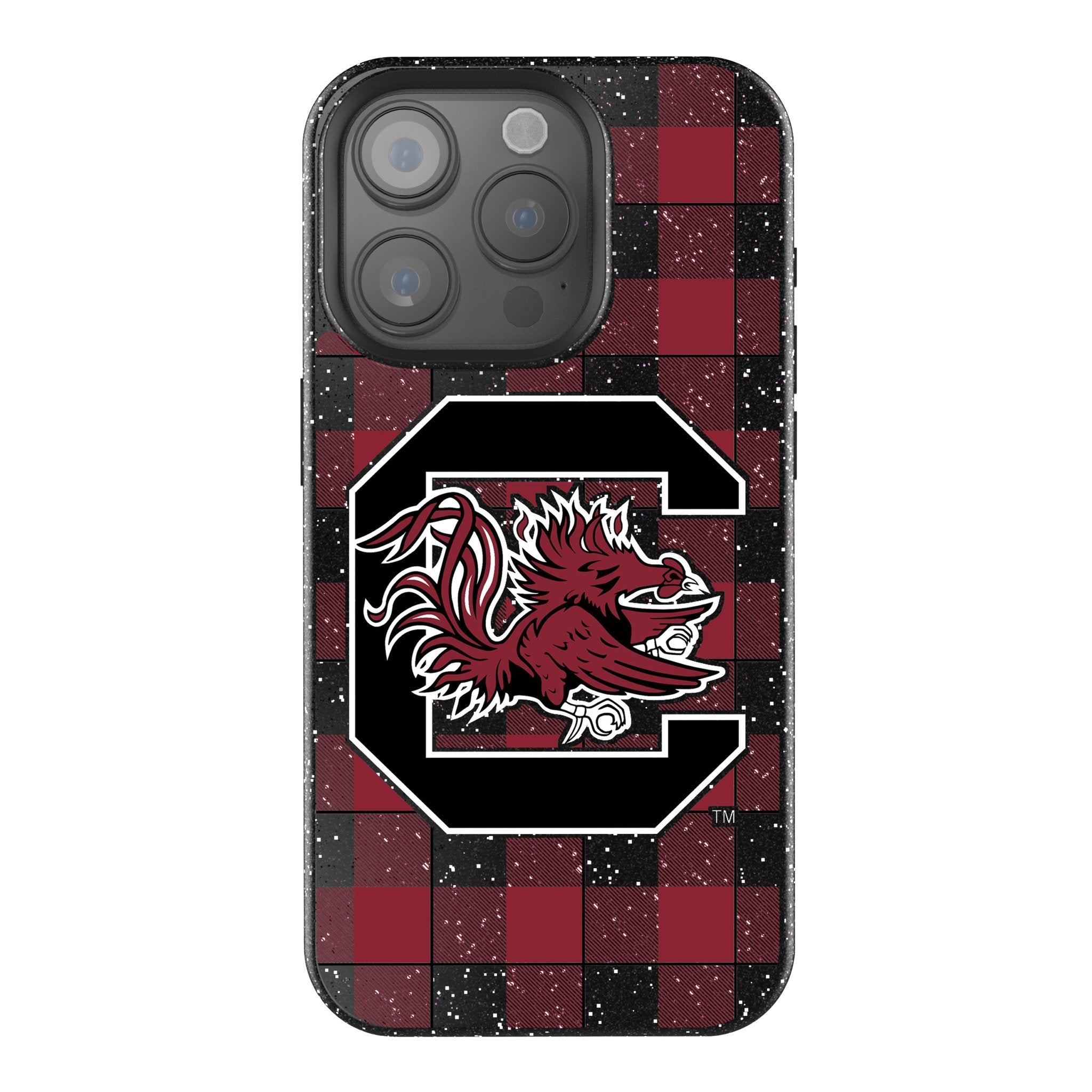 University of South Carolina Gamecocks Plaid Bling Phone Case