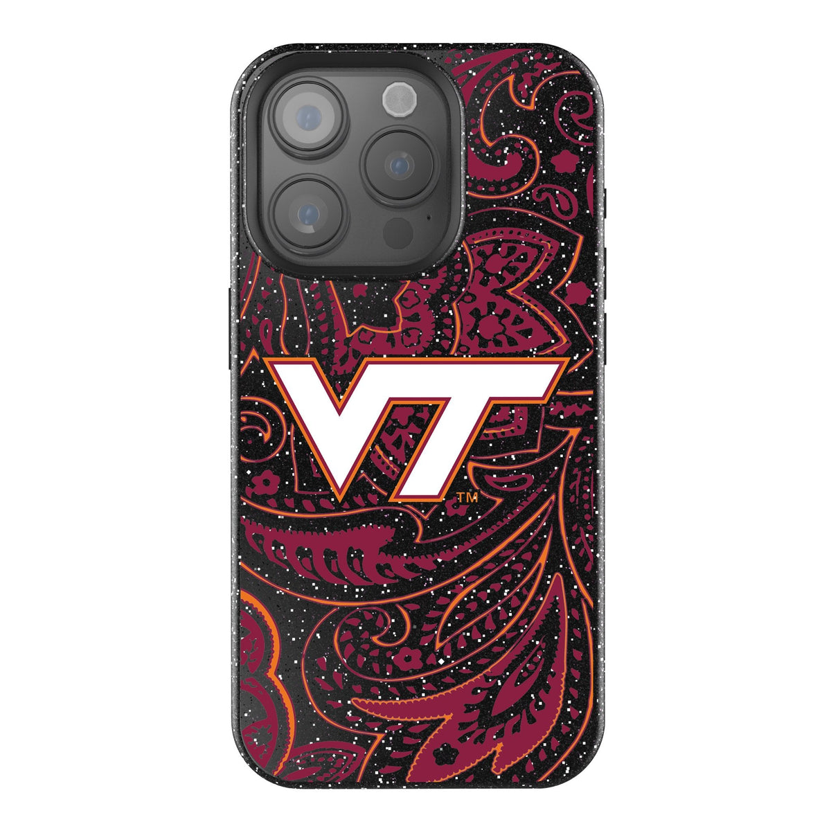 Virginia Tech Hokies Paisley Bling Phone Case 1