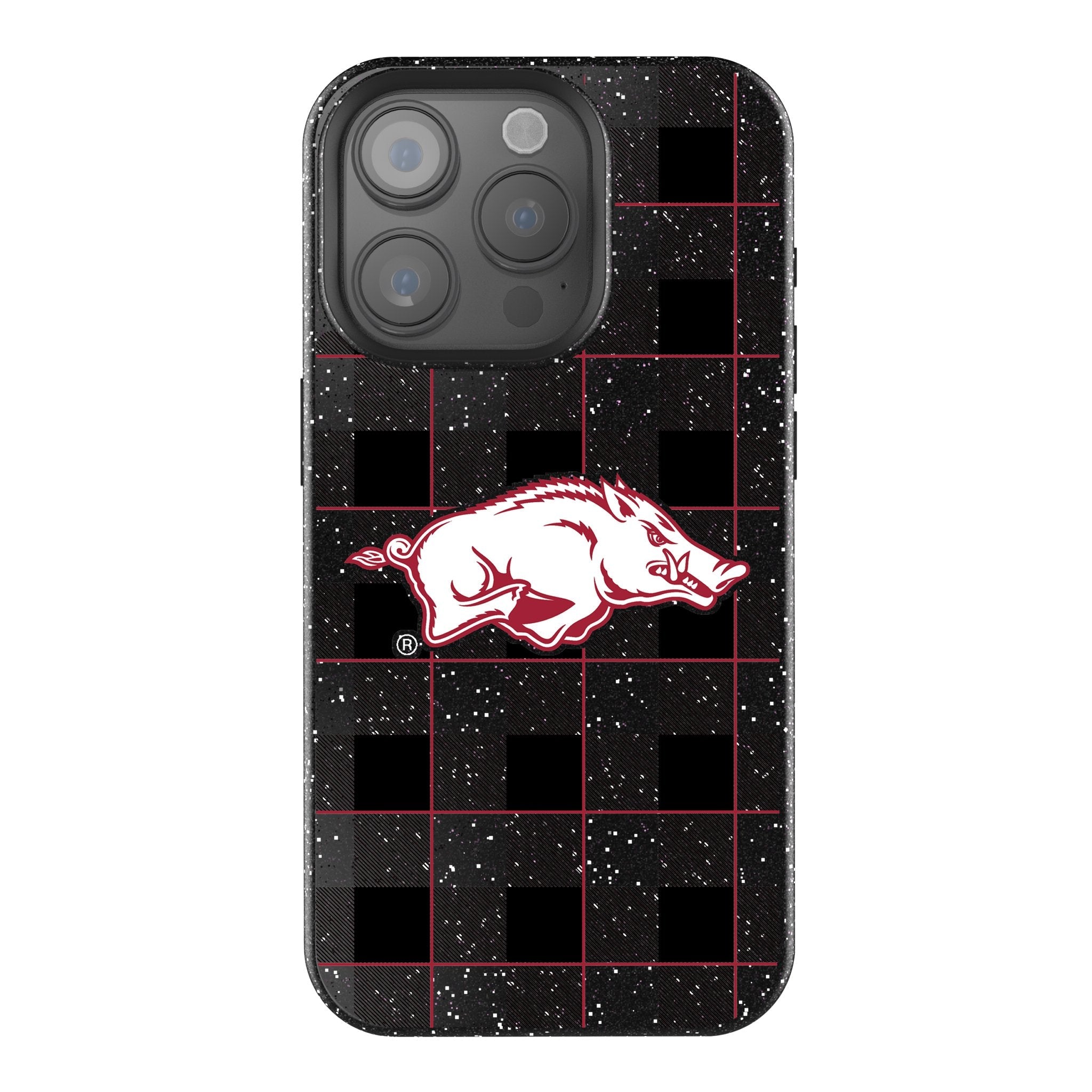 University of Arkansas Fayetteville Razorbacks Plaid Bling Phone Case 1