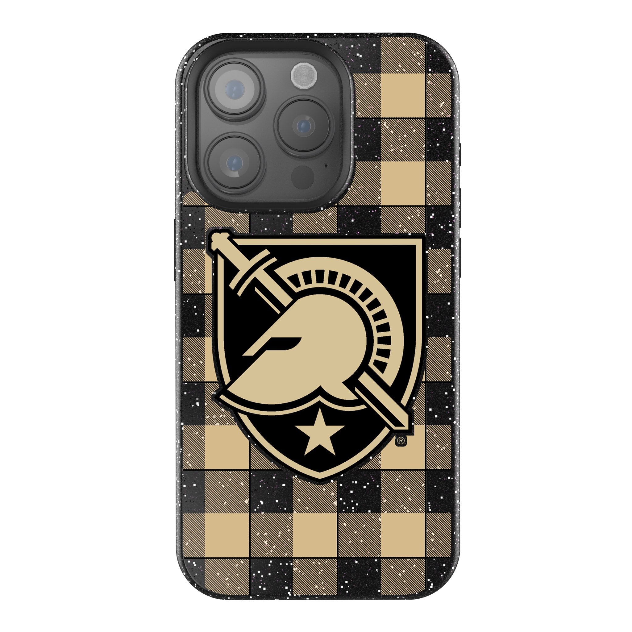 United States Military Academy Black Knights Plaid Bling Phone Case 1
