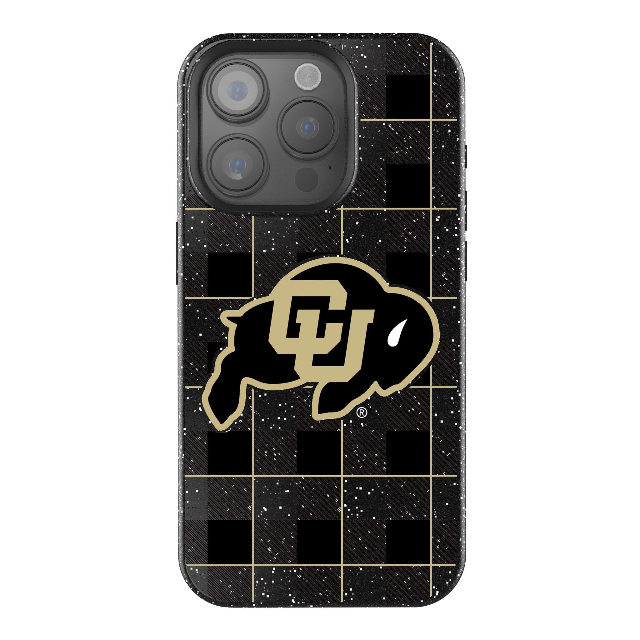 University of Colorado Buffaloes Plaid Bling Phone Case 1