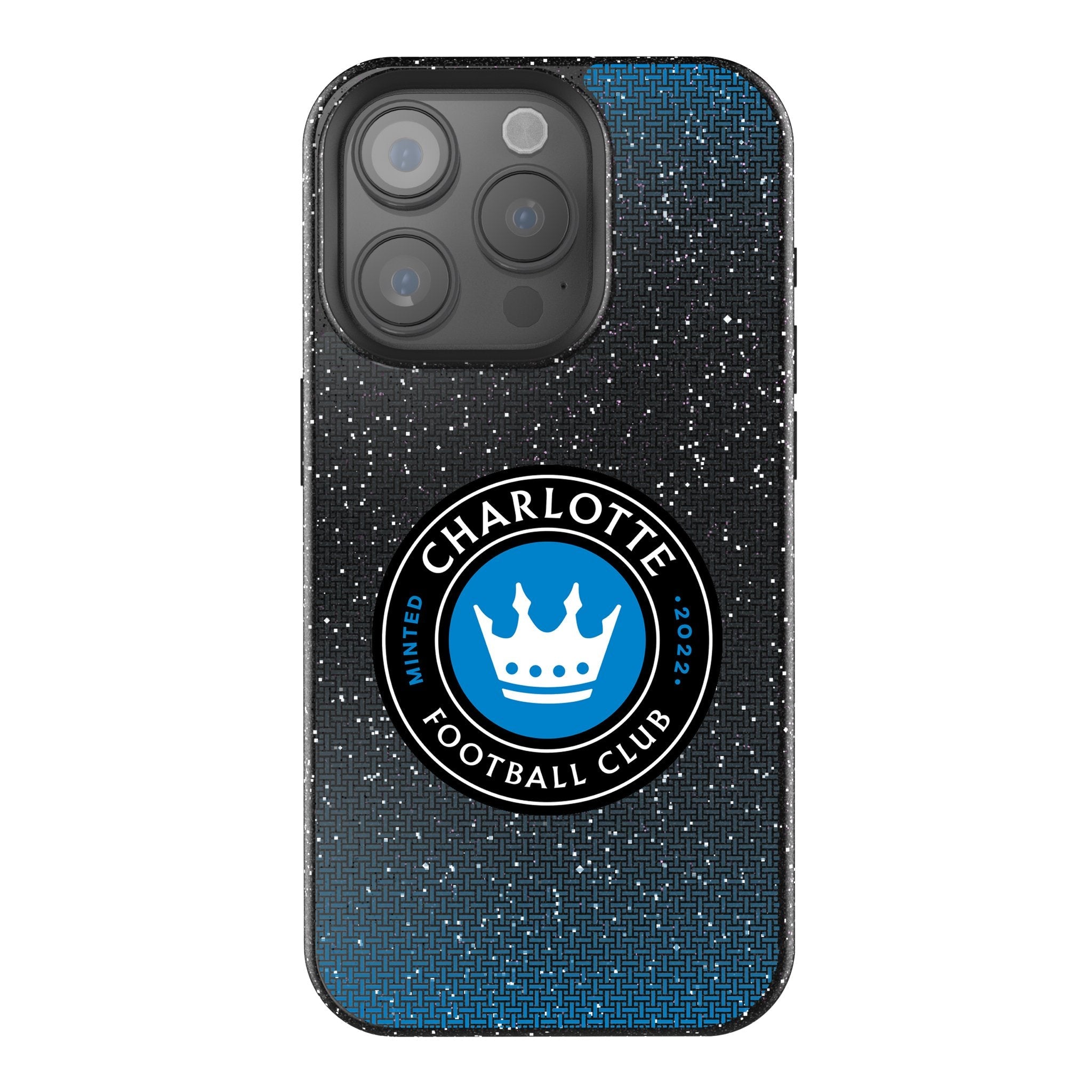 Charlotte FC Linen Bling Phone Case for Apple iPhone