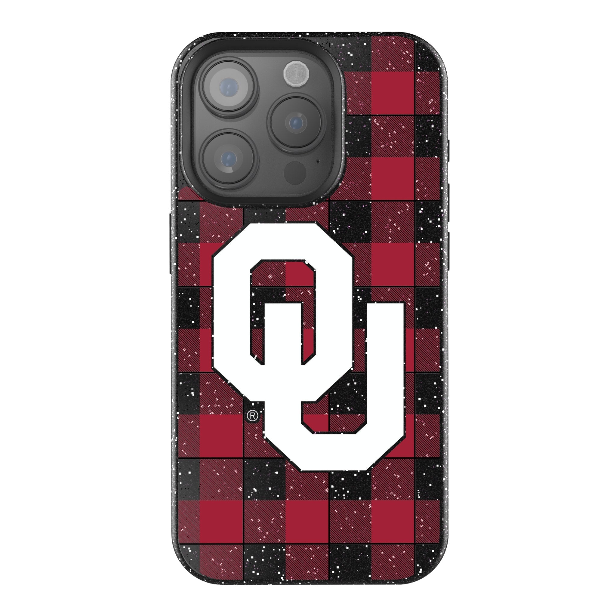 University of Oklahoma Sooners Plaid Bling Phone Case 1