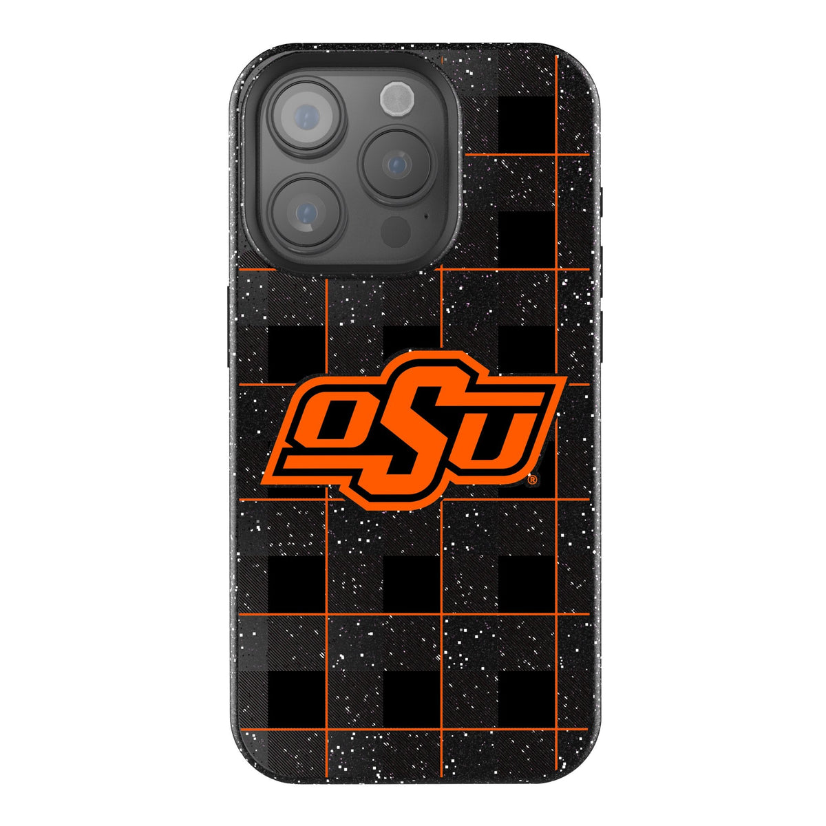 Oklahoma State University Cowboys Plaid Bling Phone Case 1