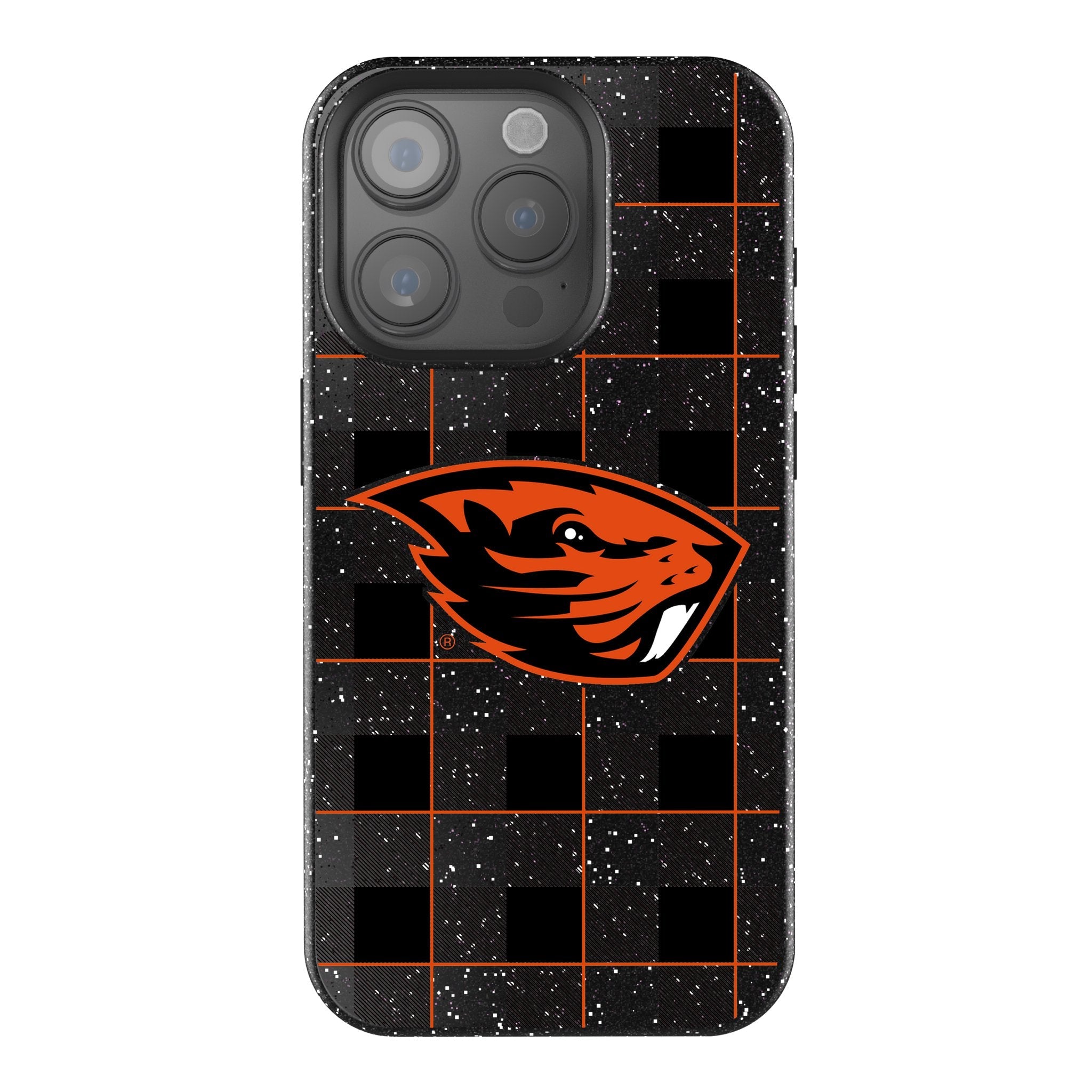 Oregon State University Beavers Plaid Bling Phone Case 1