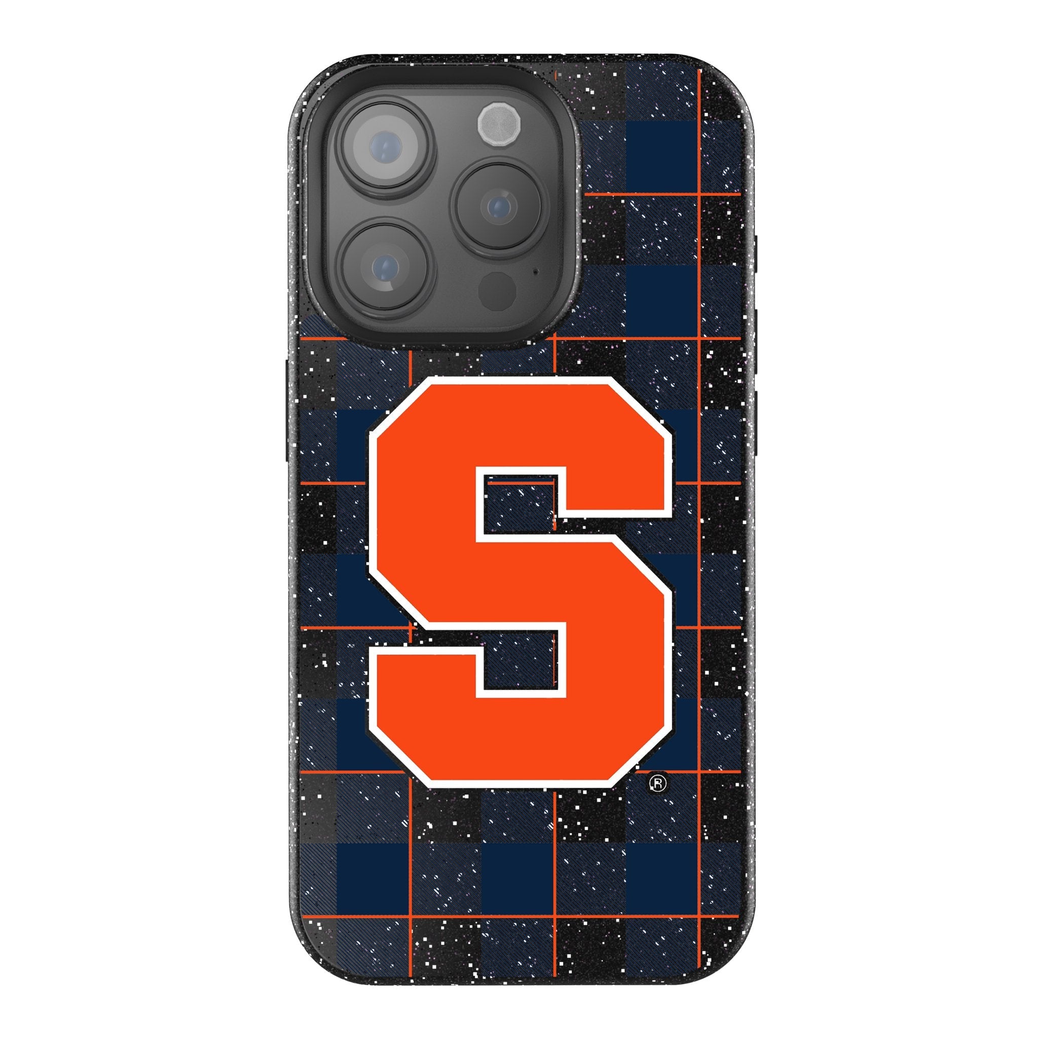 Syracuse University Orange Plaid Bling Phone Case for Apple iPhone 1