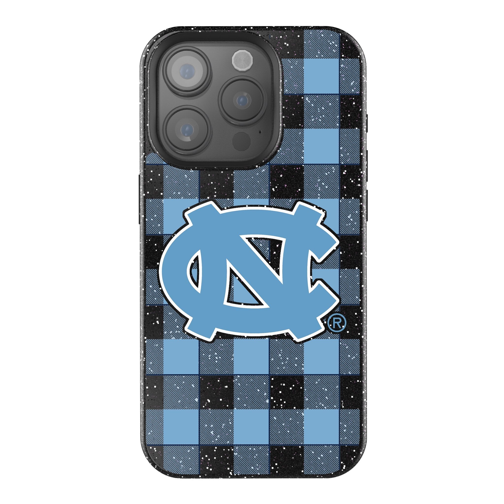 University of North Carolina Tar Heels Plaid Bling Phone Case 1