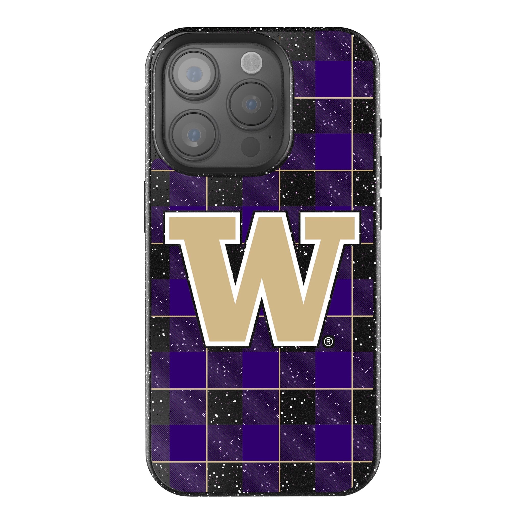 University of Washington Huskies Plaid Bling Phone Case