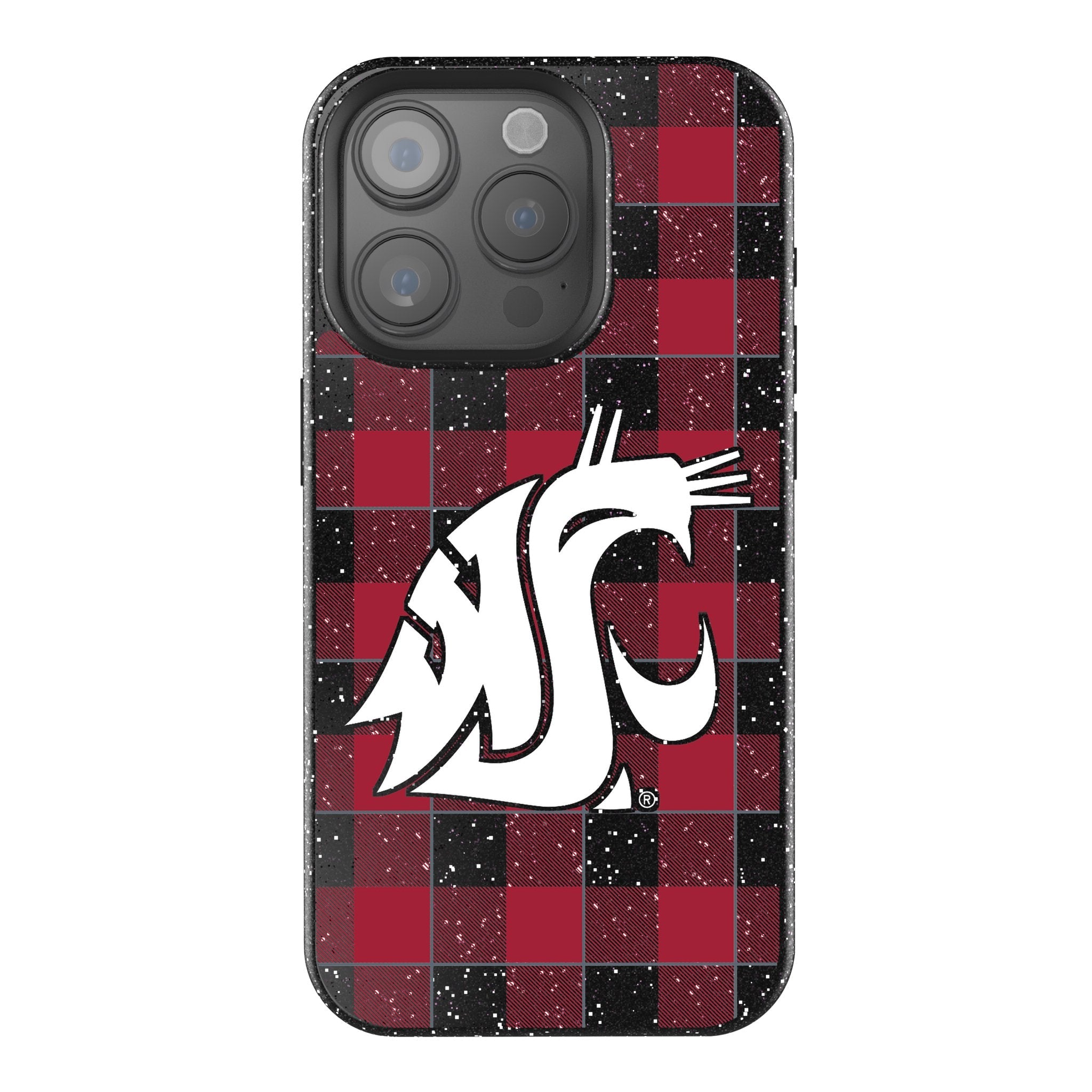 Washington State University Cougars Plaid Bling Phone Case