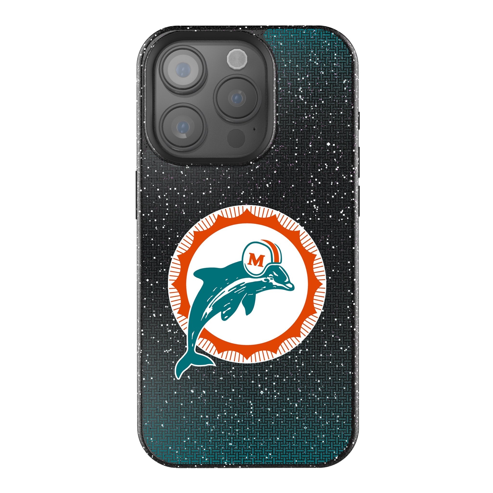 Miami Dolphins 1966-1973 Historic Collection Linen Bling Phone Case for Apple iPhone 1