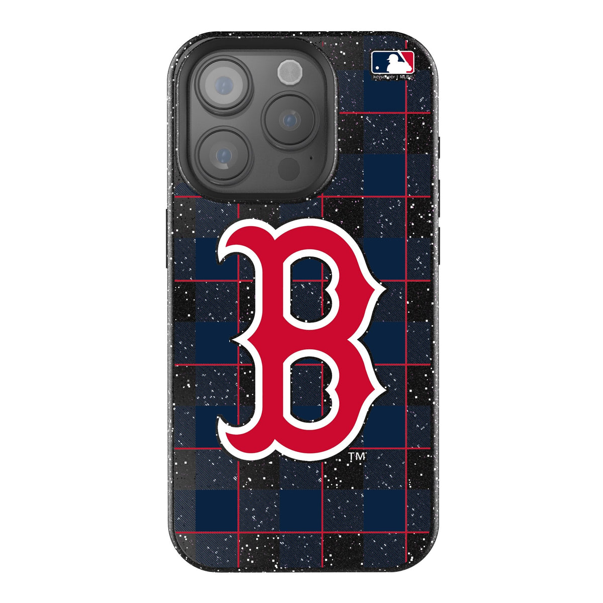 Boston Red Sox Plaid Bling Phone Case