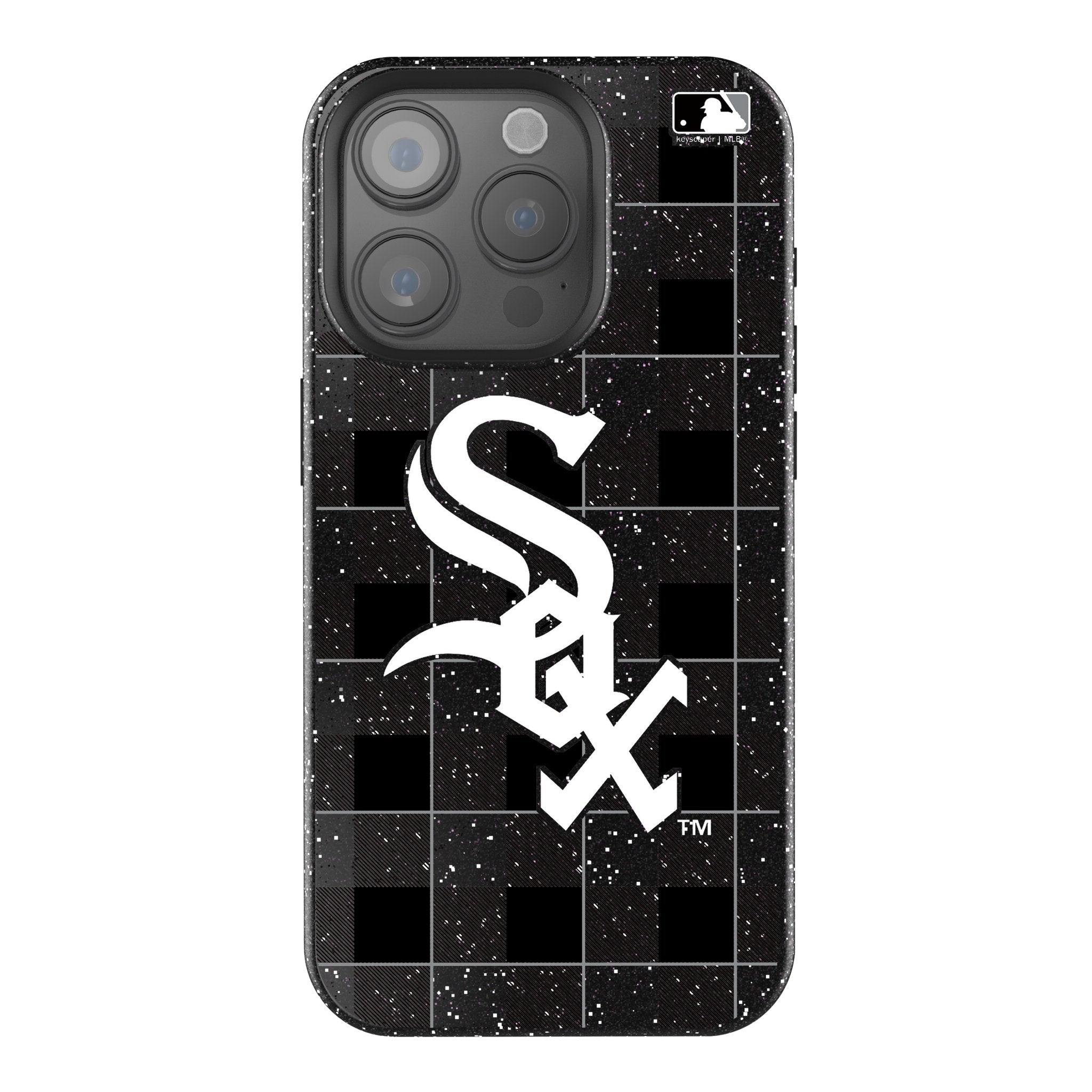 Chicago White Sox Plaid Bling Phone Case 1