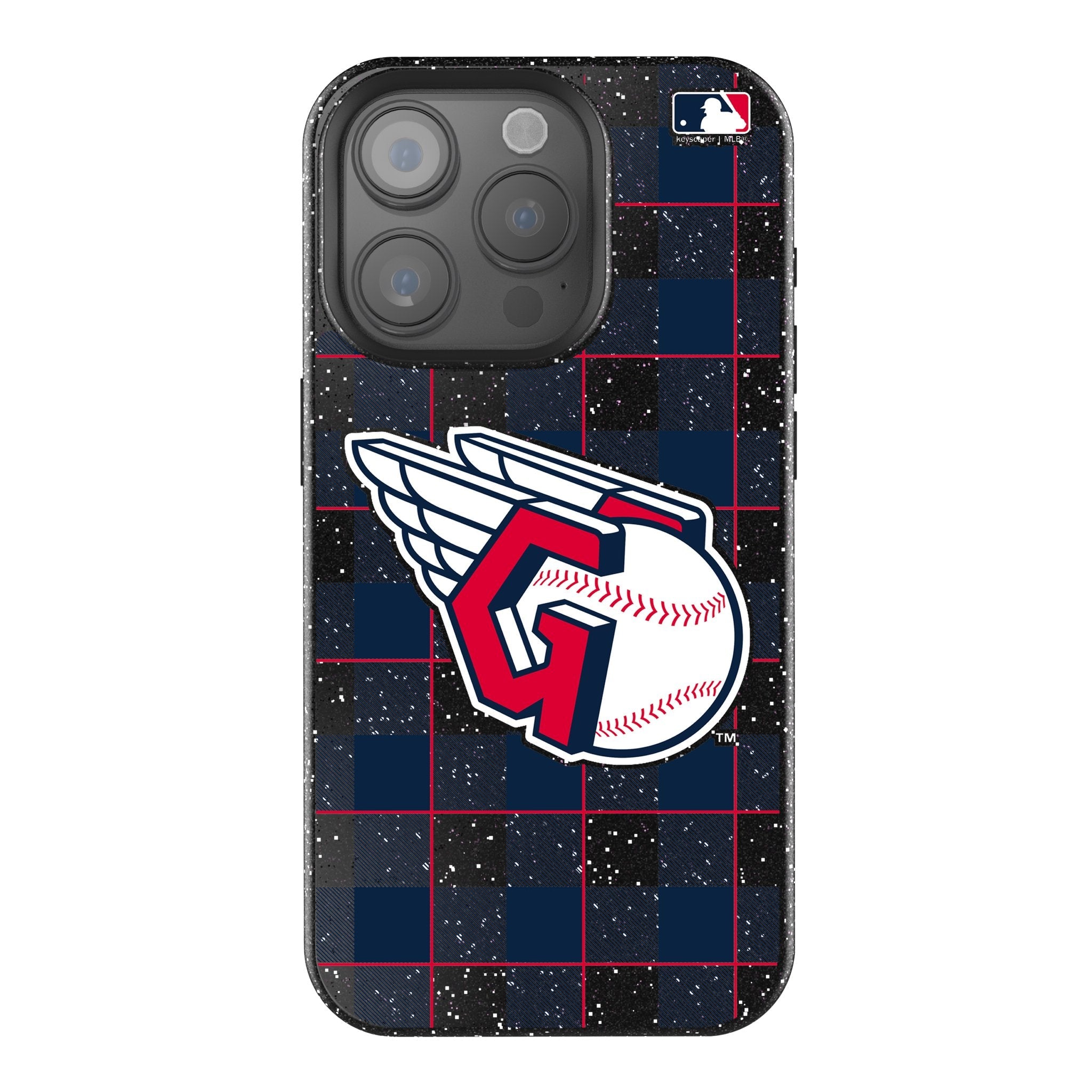 Cleveland Guardians Plaid Bling Phone Case 1