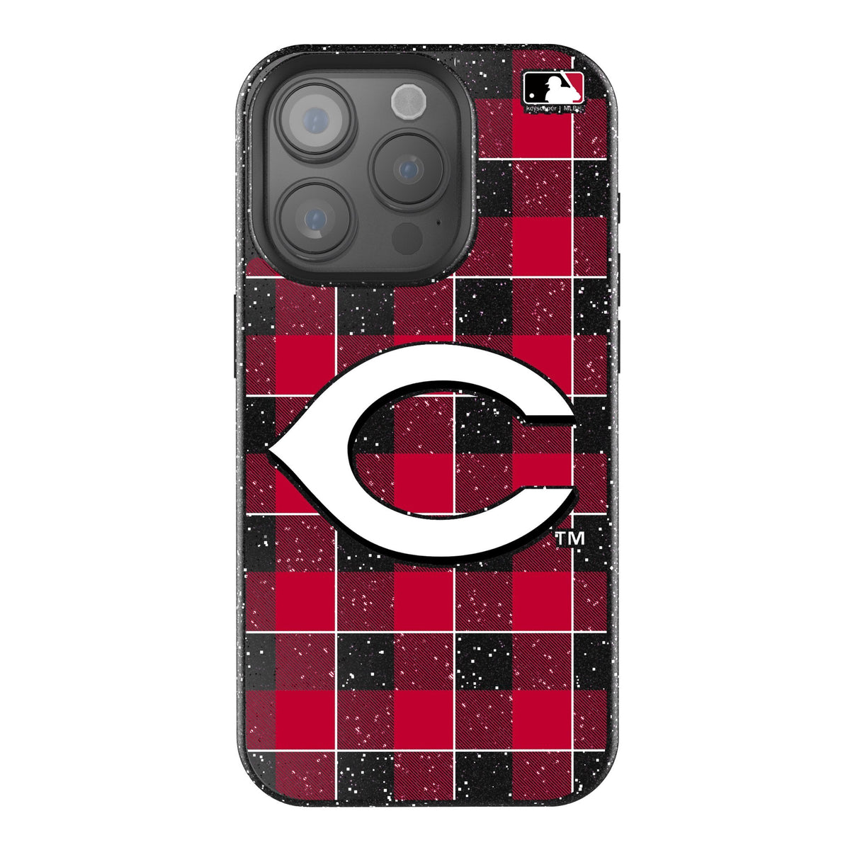 Cincinnati Reds Plaid Bling Phone Case 1
