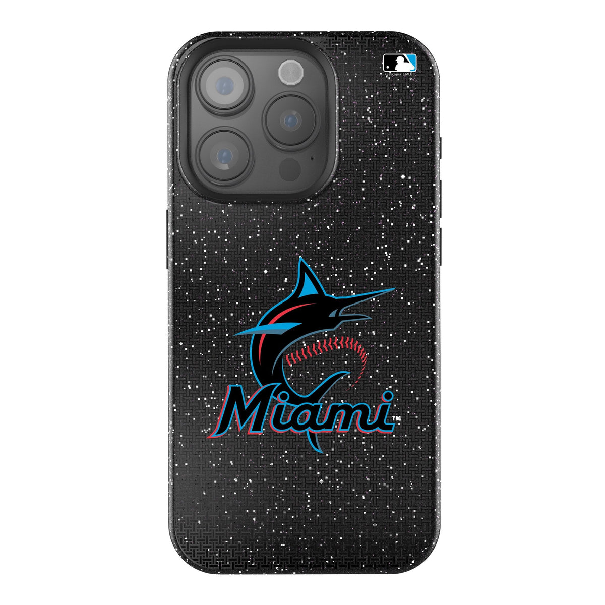 Miami Marlins Linen Bling Phone Case for Apple iPhone 1