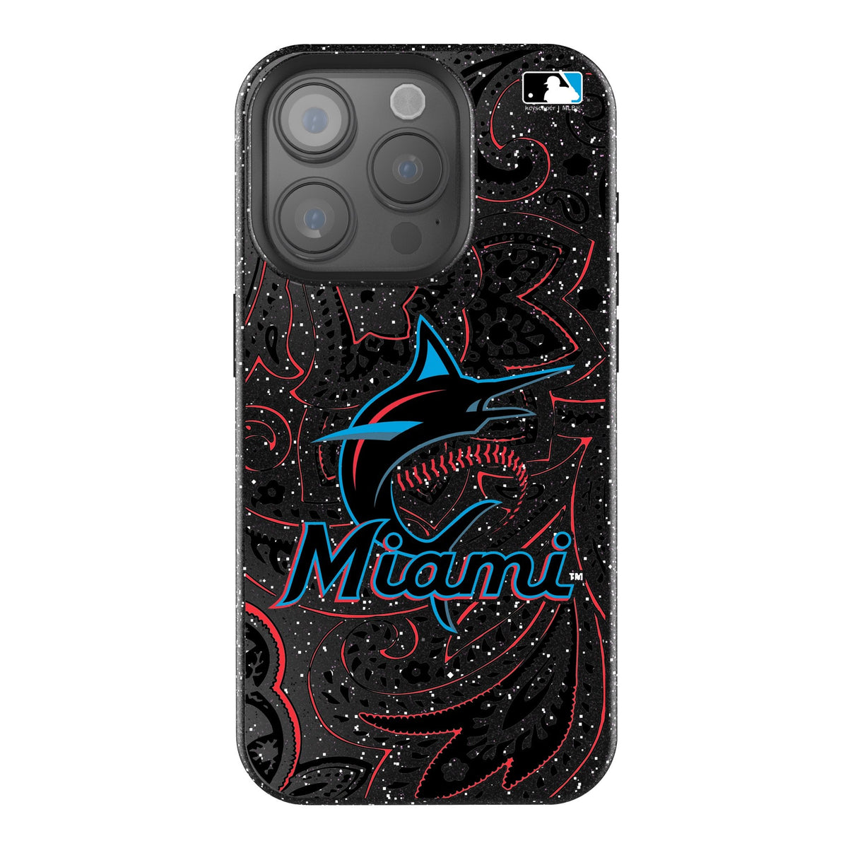 Miami Marlins Paisley Bling Phone Case 1