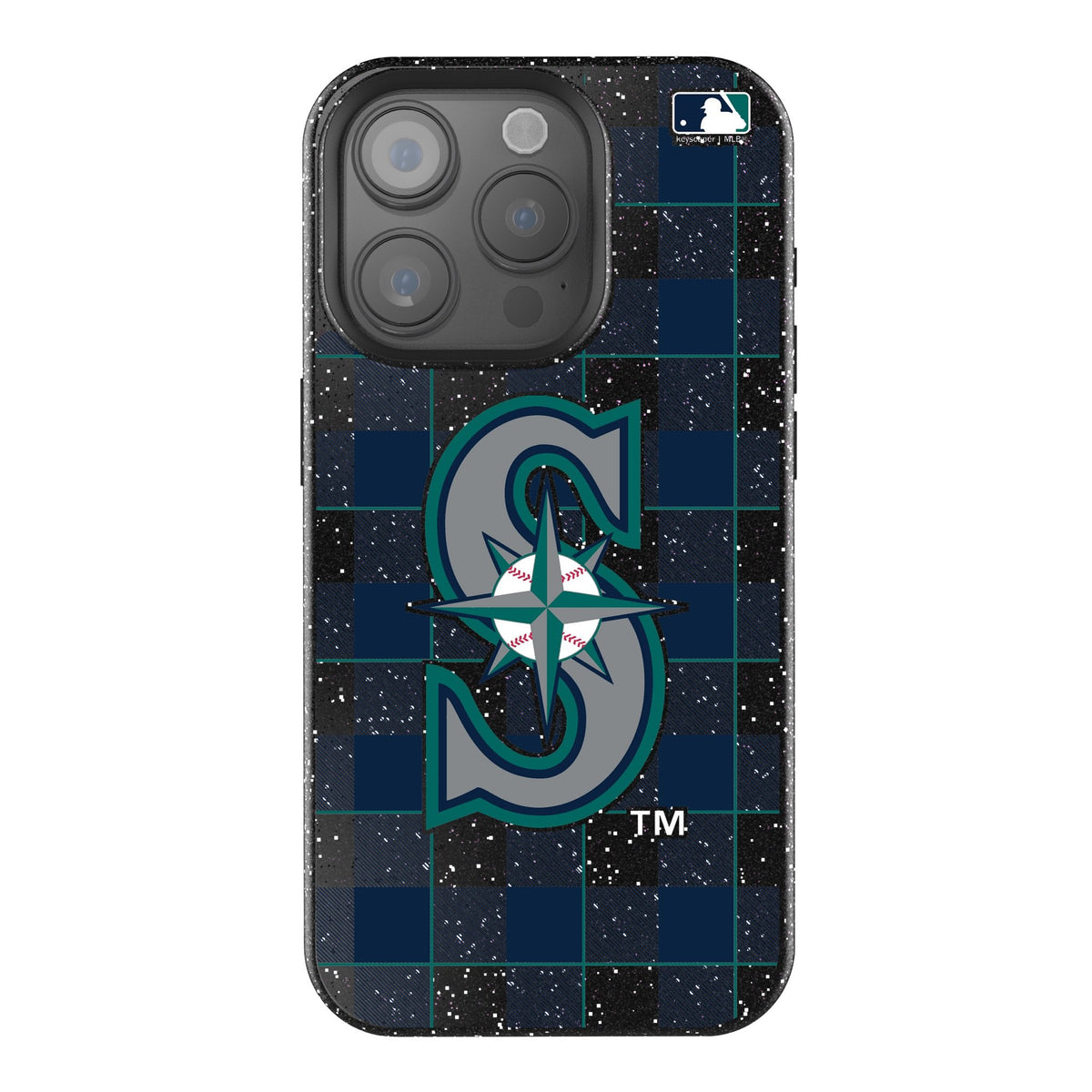 Seattle Mariners Plaid Bling Phone Case 1
