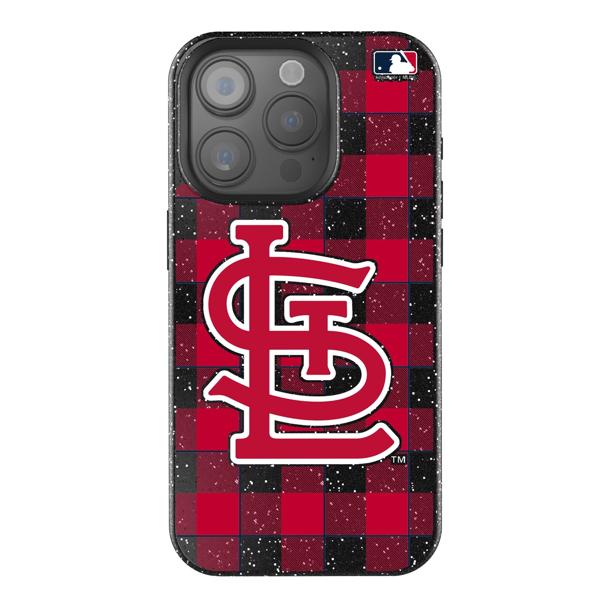 St Louis Cardinals Plaid Bling Phone Case