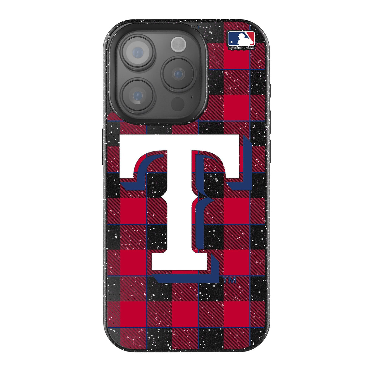 Texas Rangers Plaid Bling Phone Case for Apple iPhone