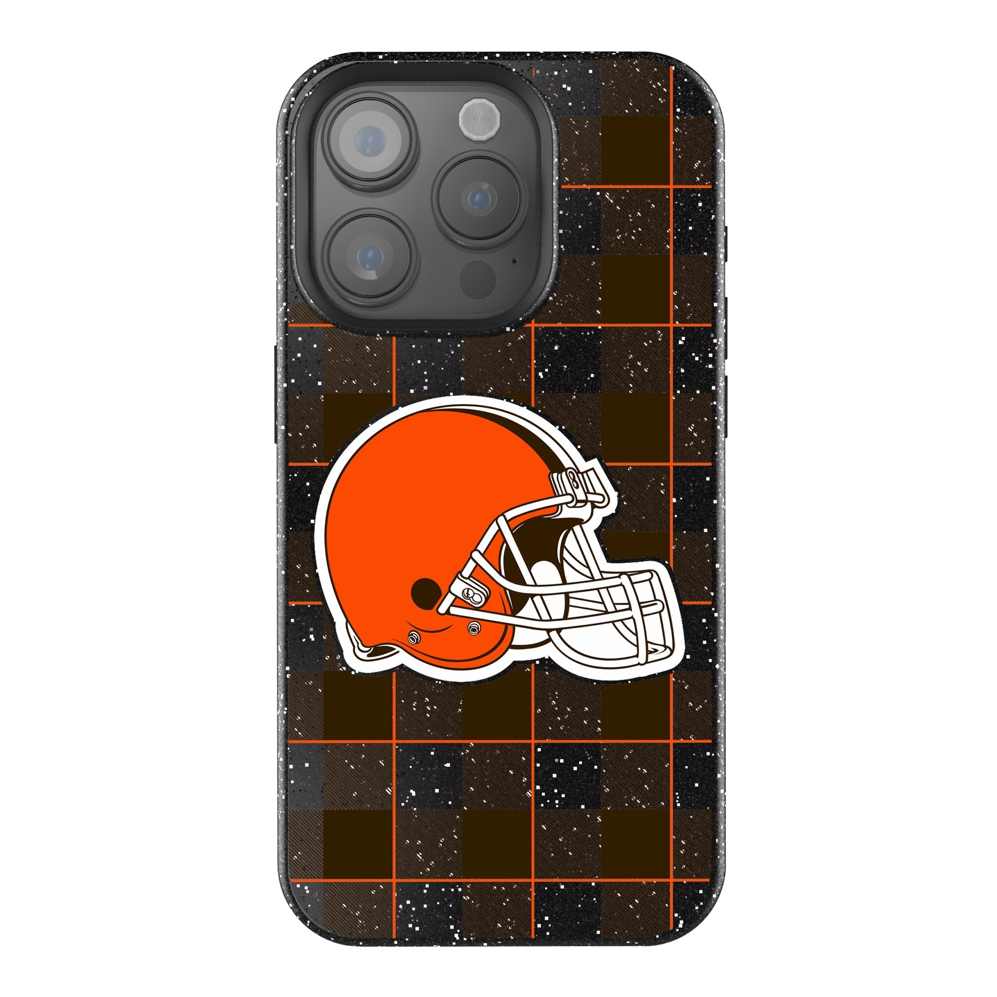 Cleveland Browns Plaid Bling Phone Case for Apple iPhone 1