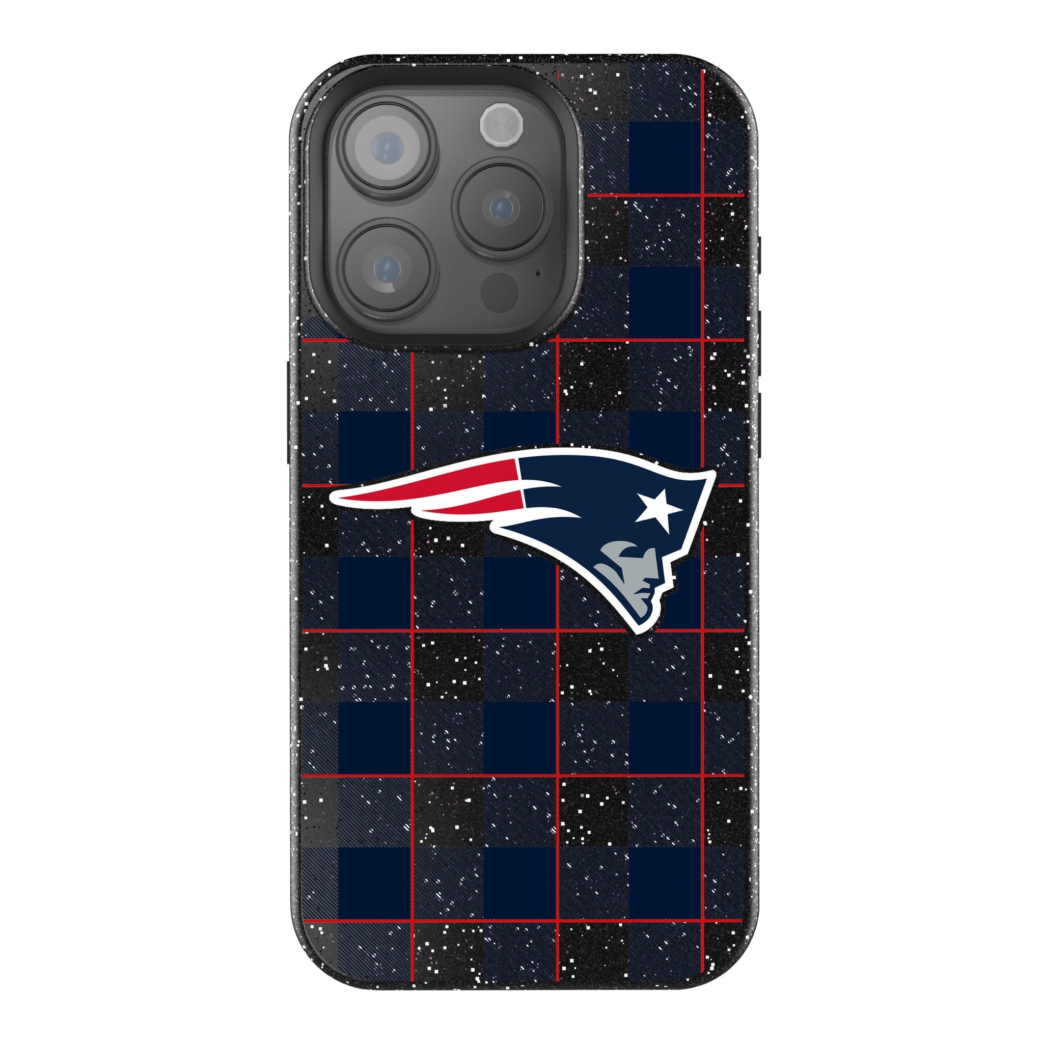New England Patriots Plaid Bling Phone Case 1