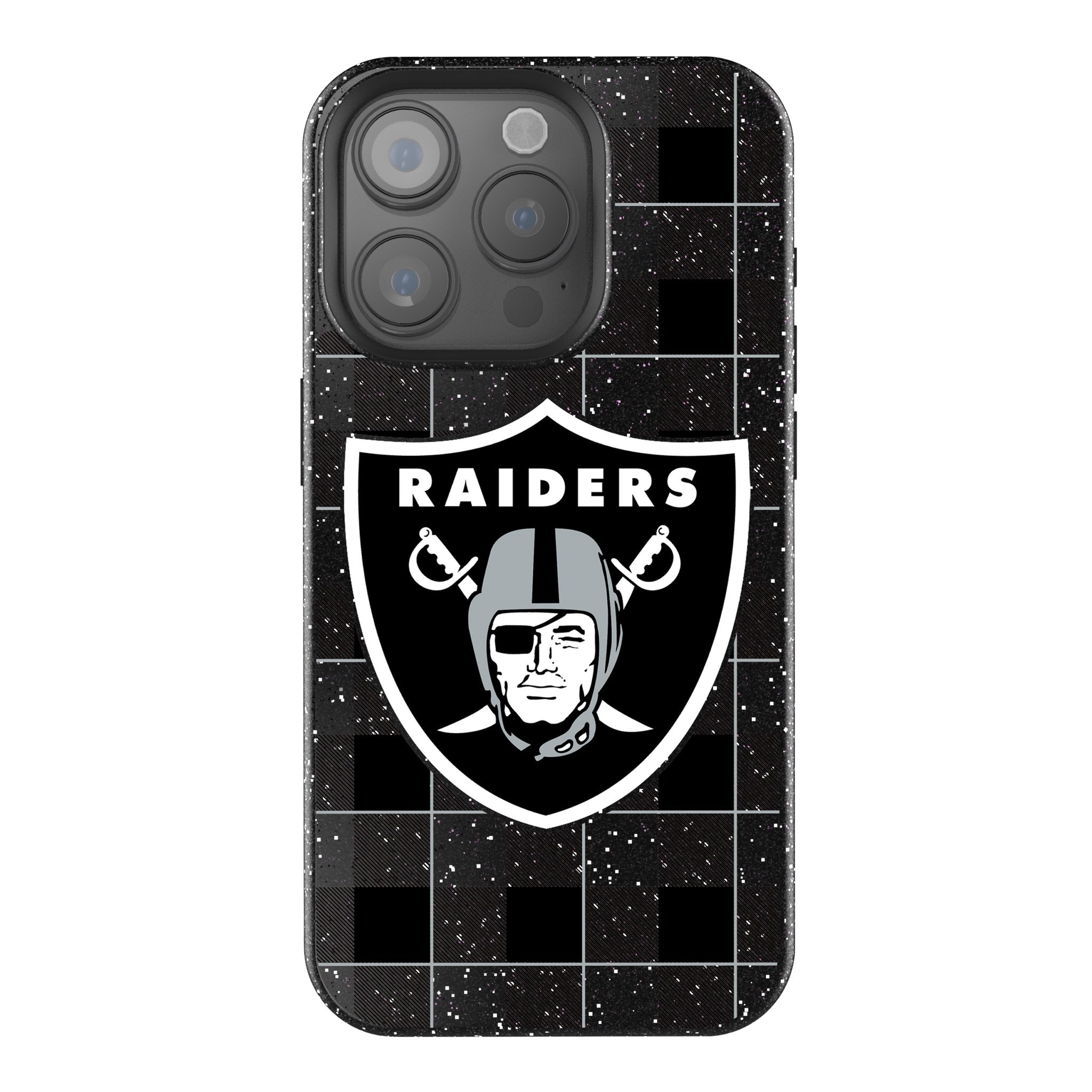 Las Vegas Raiders Plaid Bling Phone Case 1