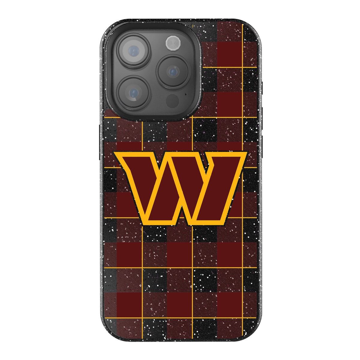 Washington Commanders Plaid Bling Phone Case 1