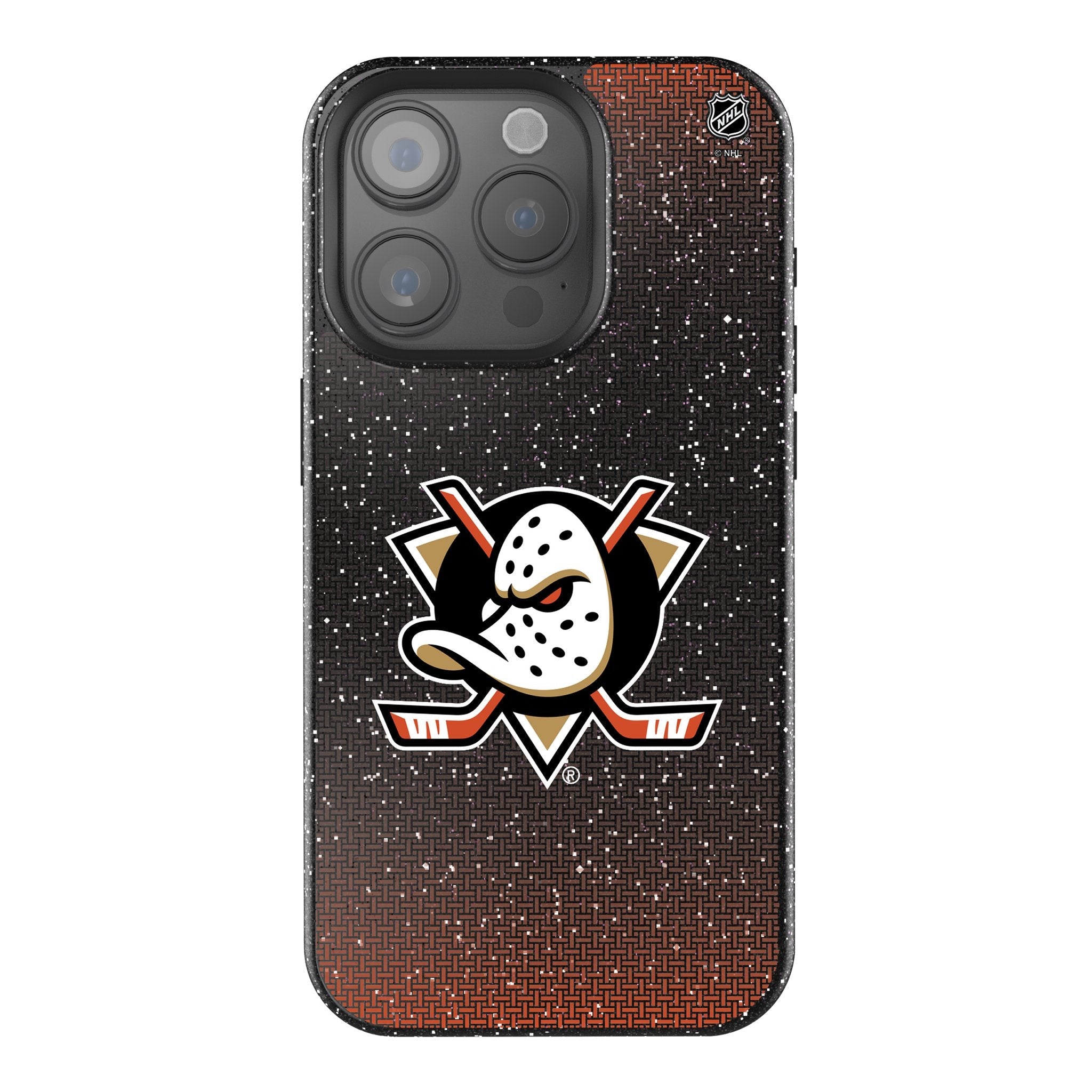 Anaheim Ducks Linen Bling Phone Case for Apple iPhone 1