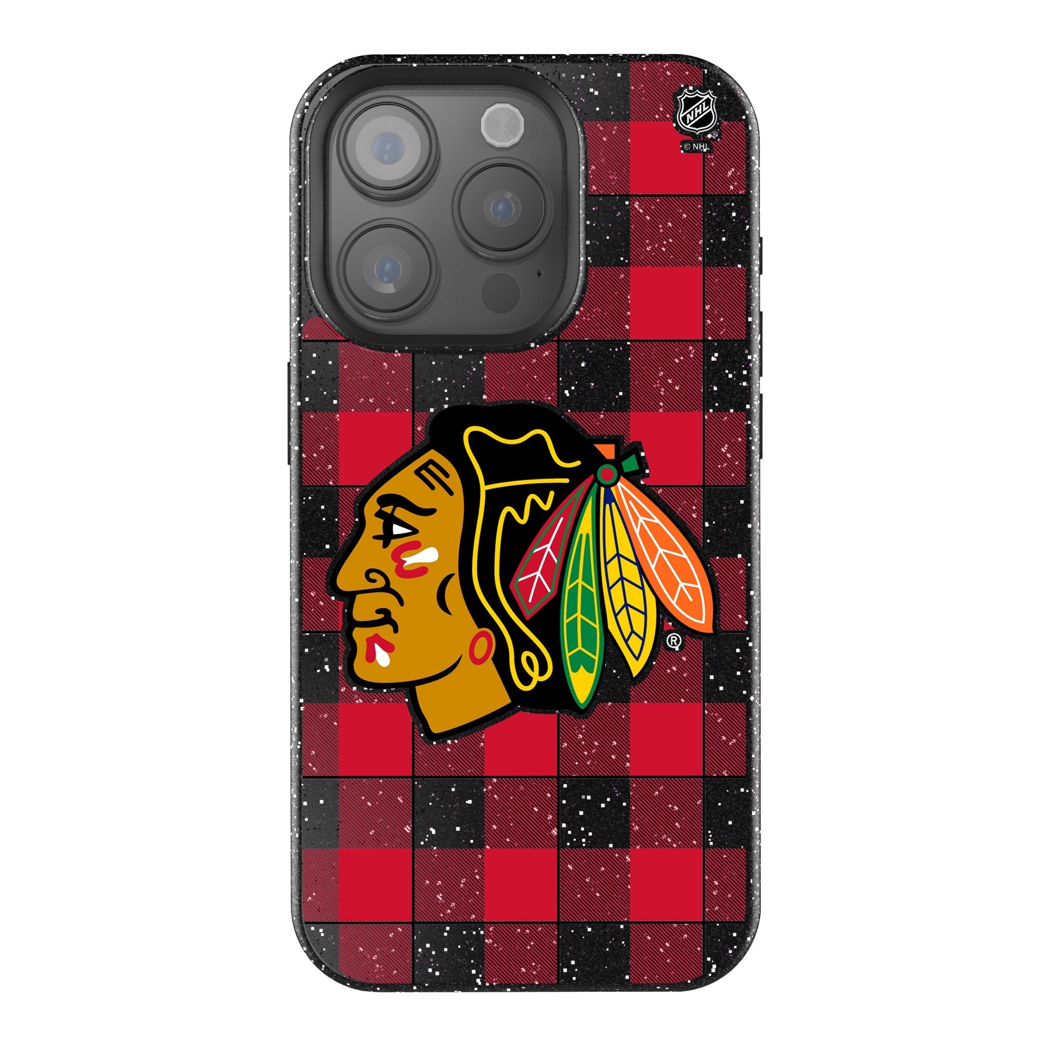 Chicago Blackhawks Plaid Bling Phone Case